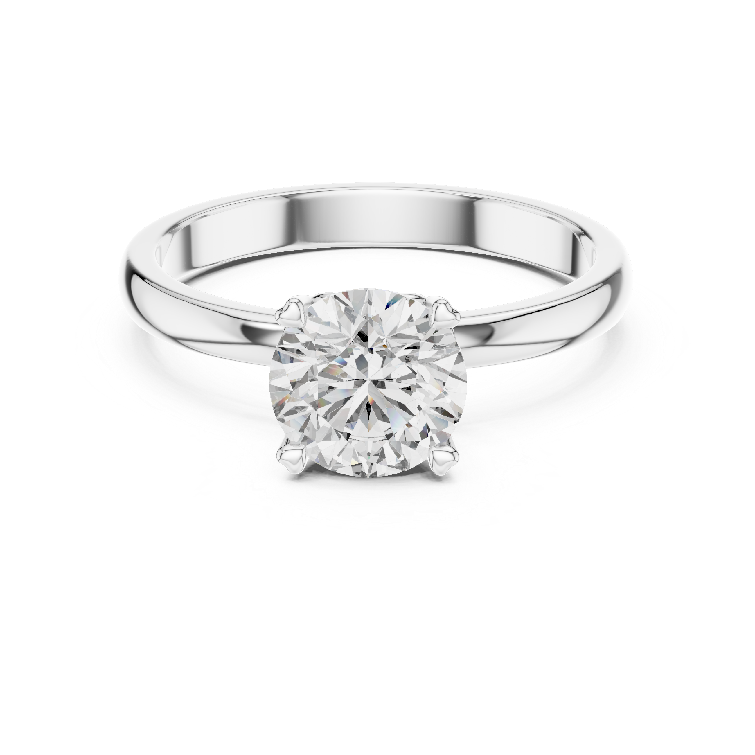 1ct Solitaire Heart Prong Ring