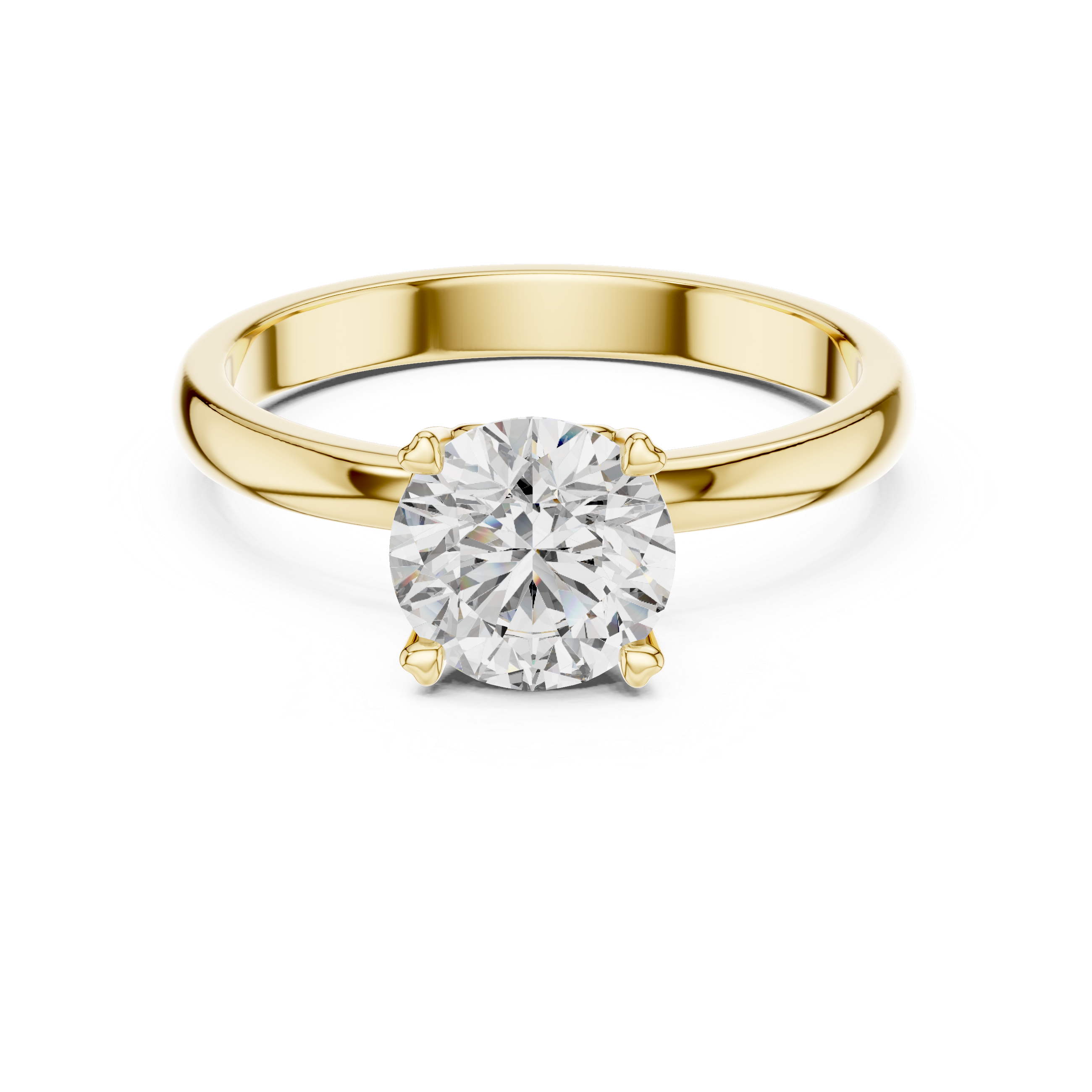 1ct Solitaire Heart Prong Ring