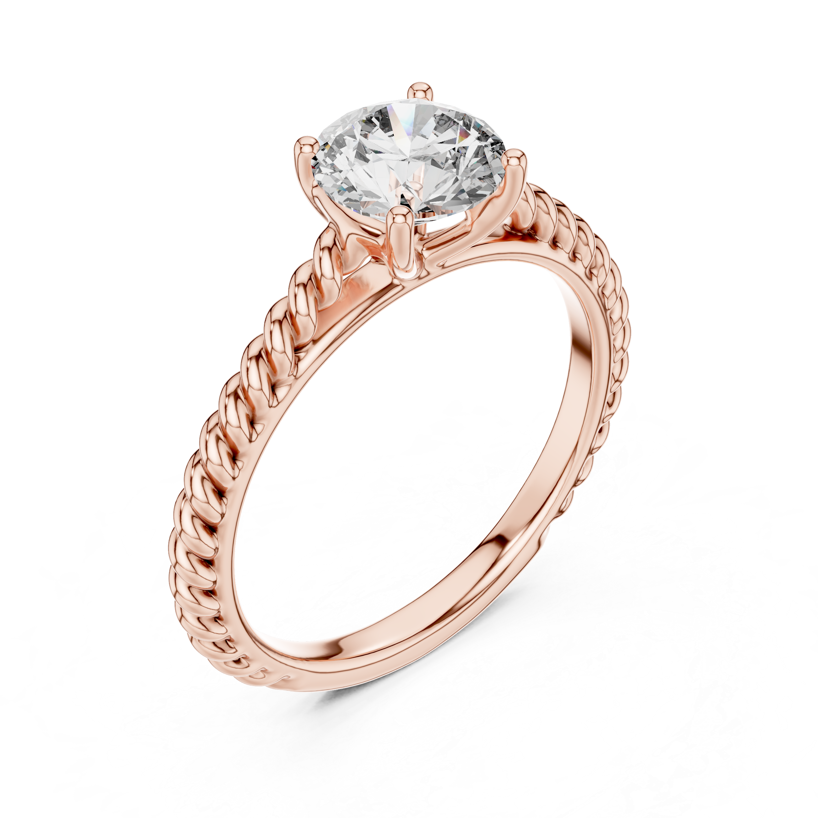 1ct Solitaire Rope Shank