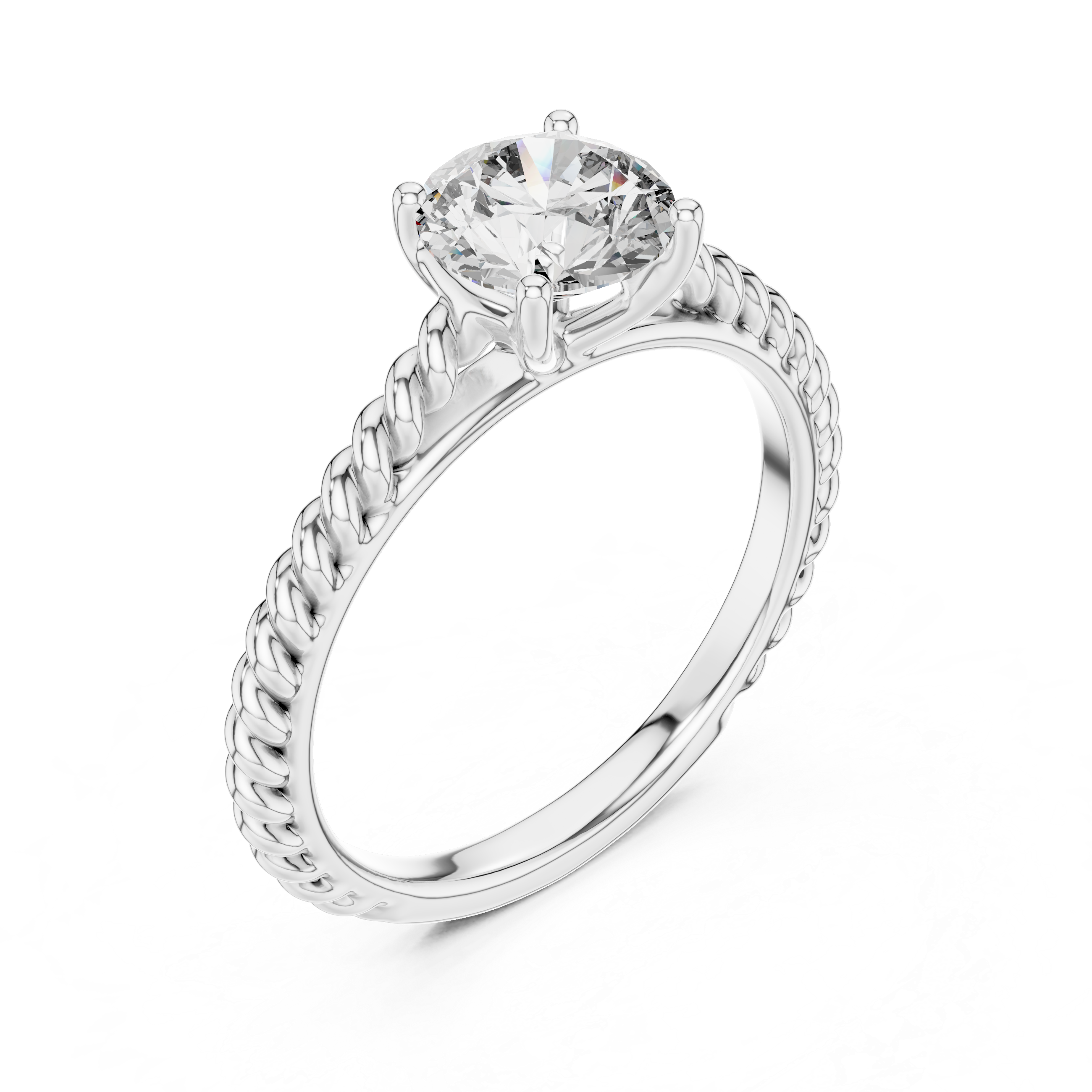 1ct Solitaire Rope Shank