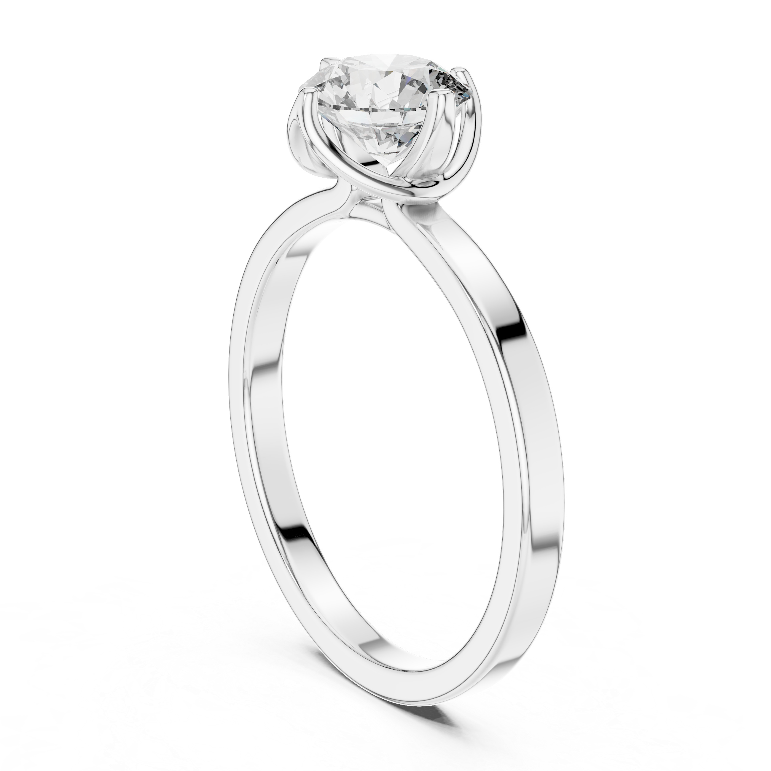 1ct Solitaire Ring With Cross Prong Setting
