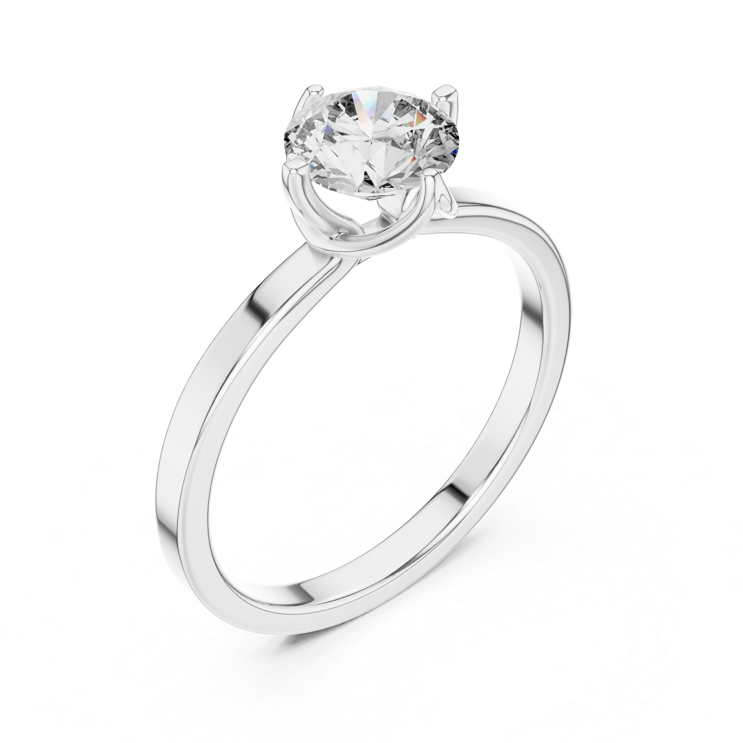 1ct Solitaire Ring With Cross Prong Setting