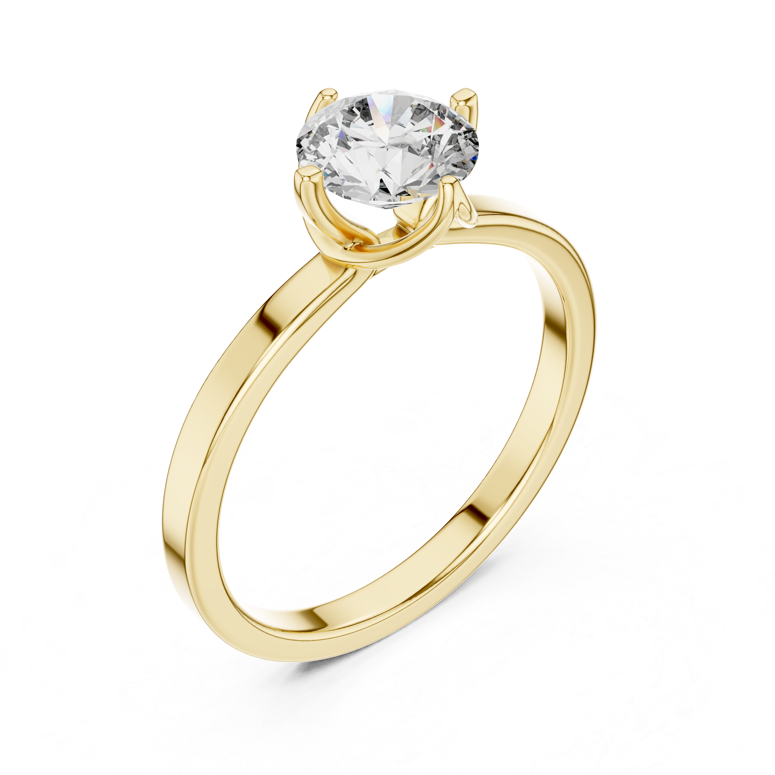 1ct Solitaire Ring With Cross Prong Setting