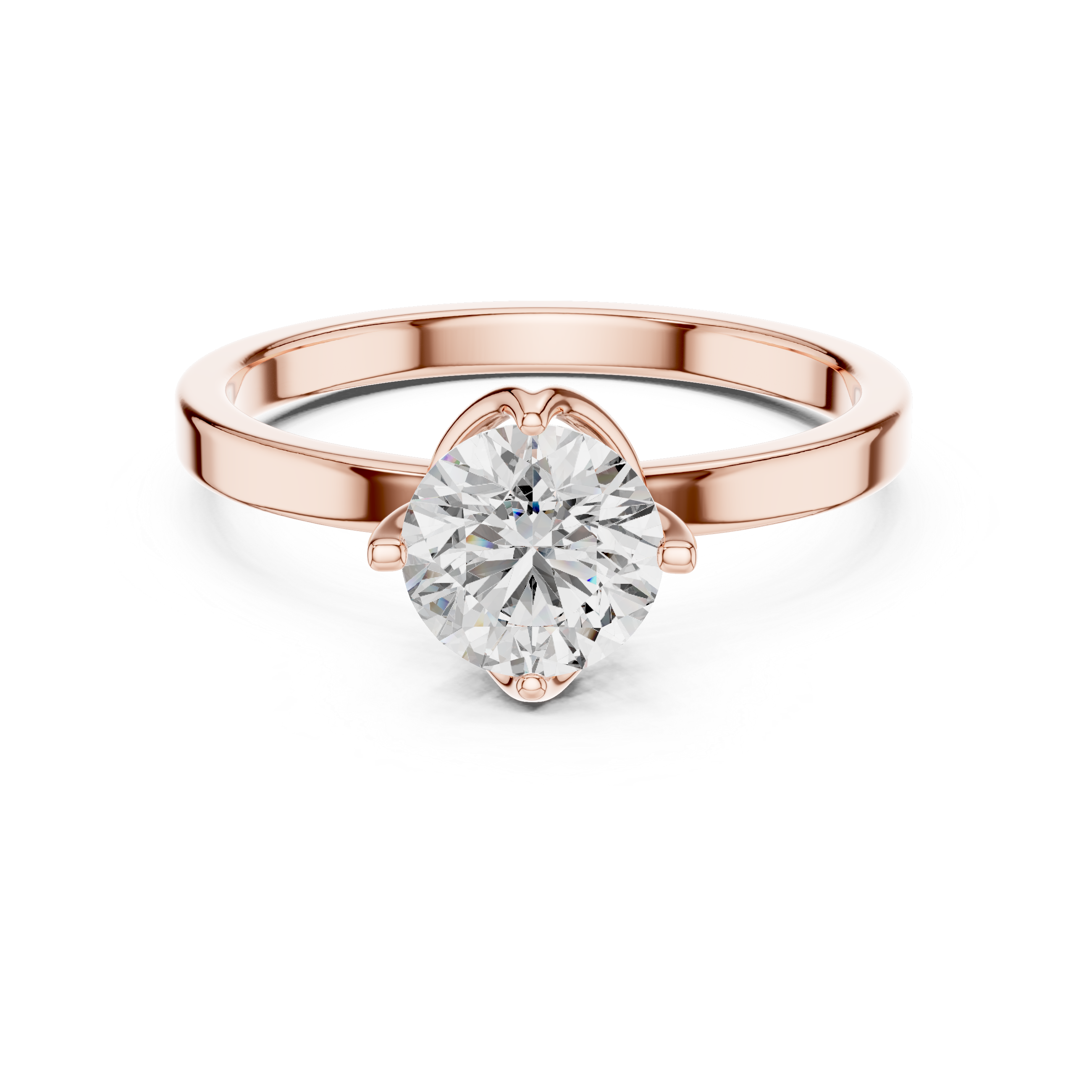 1ct Solitaire Ring With Cross Prong Setting