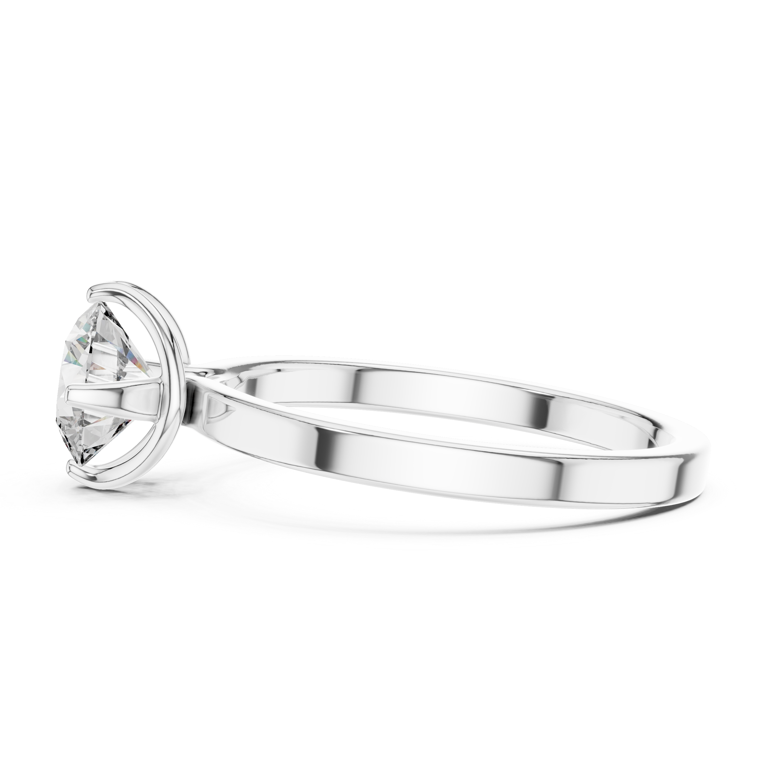 1ct Solitaire Ring With Cross Prong Setting