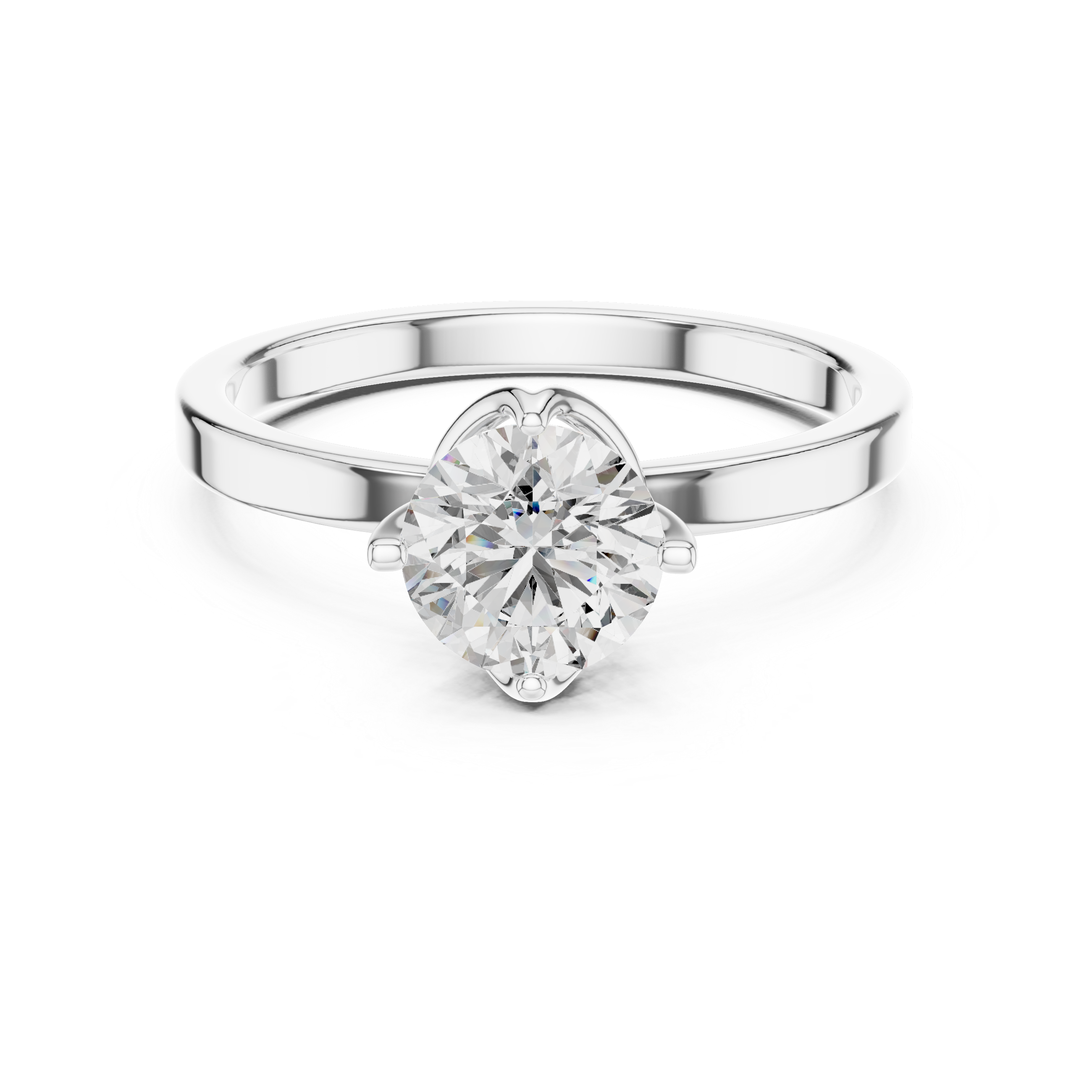 1ct Solitaire Ring With Cross Prong Setting