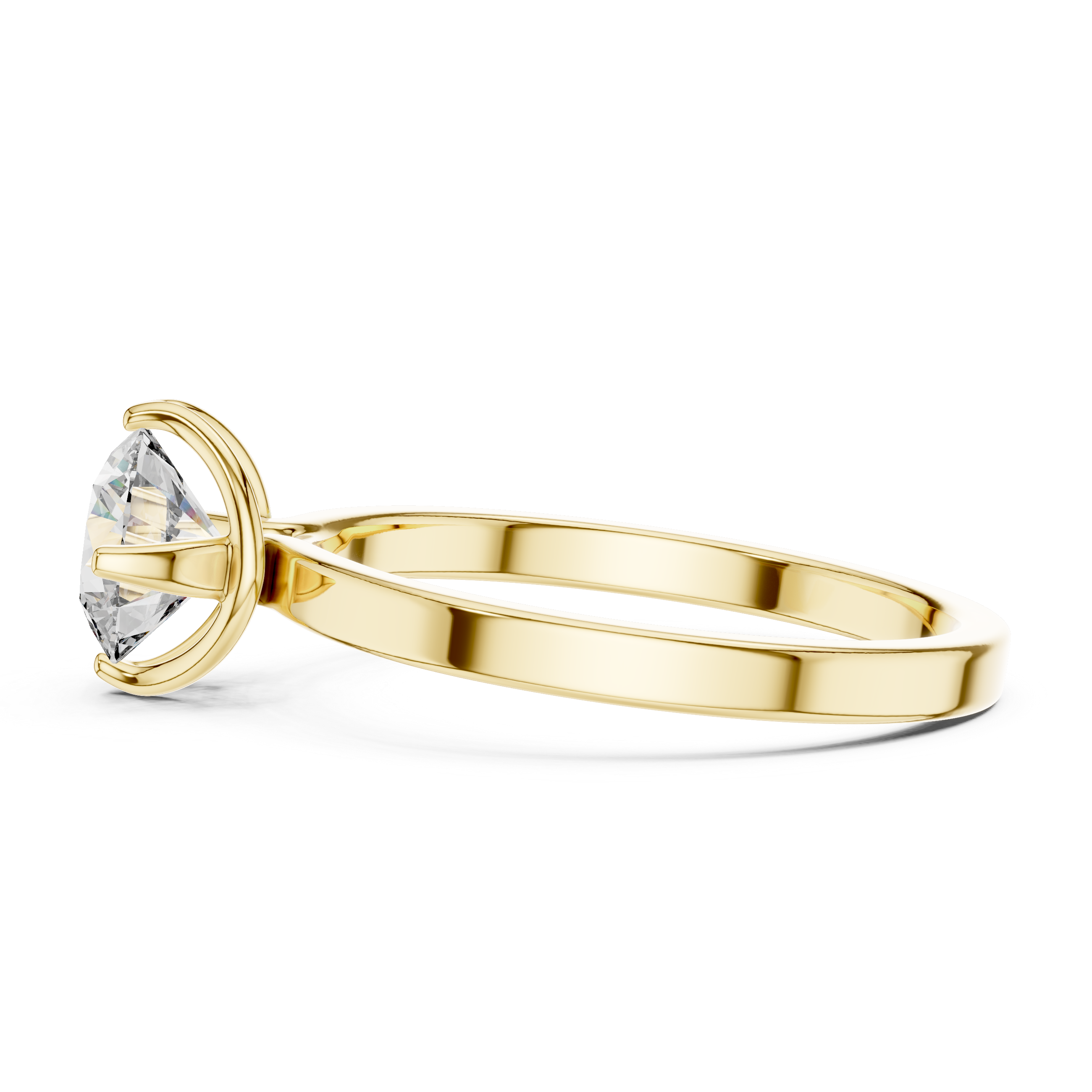 1ct Solitaire Ring With Cross Prong Setting