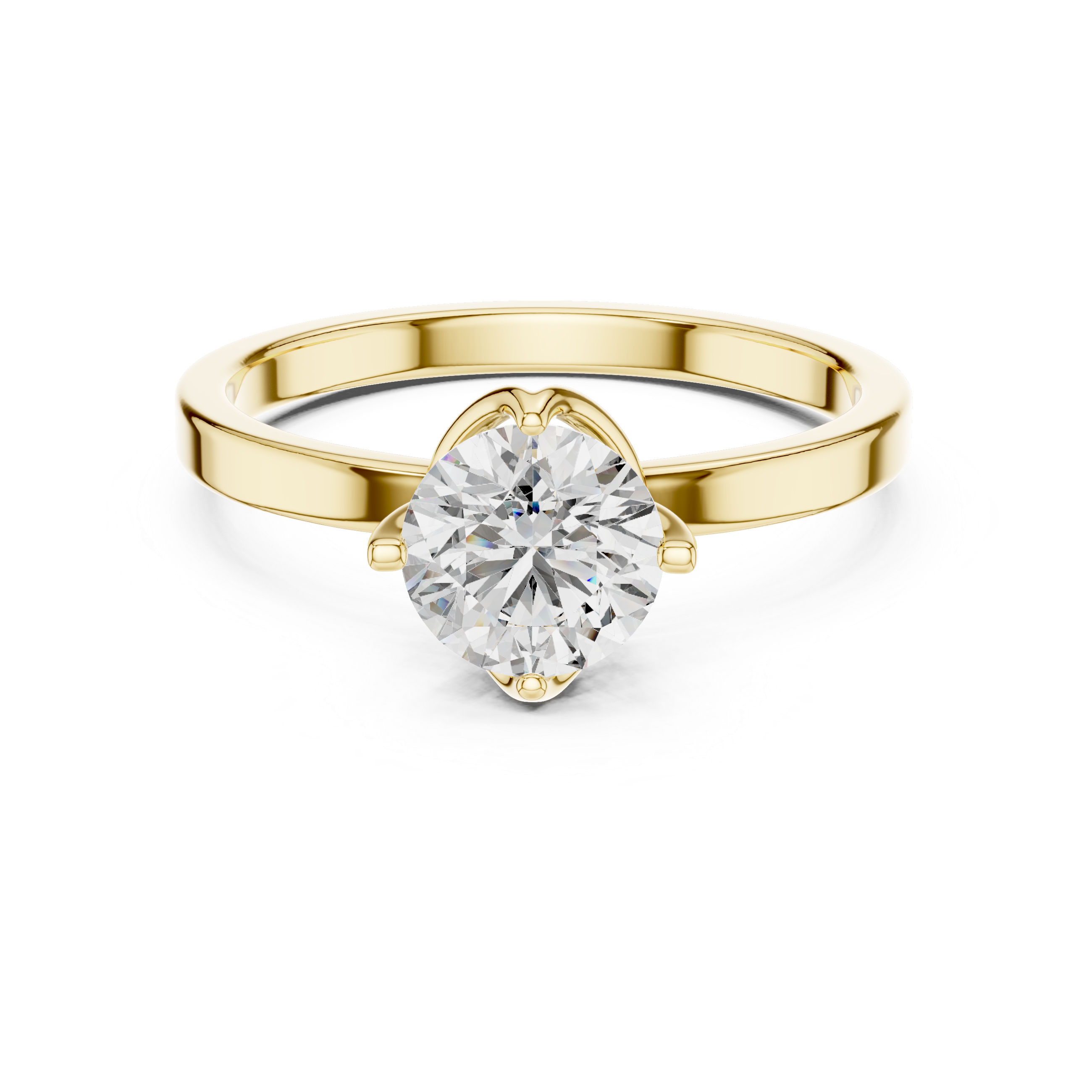 1ct Solitaire Ring With Cross Prong Setting