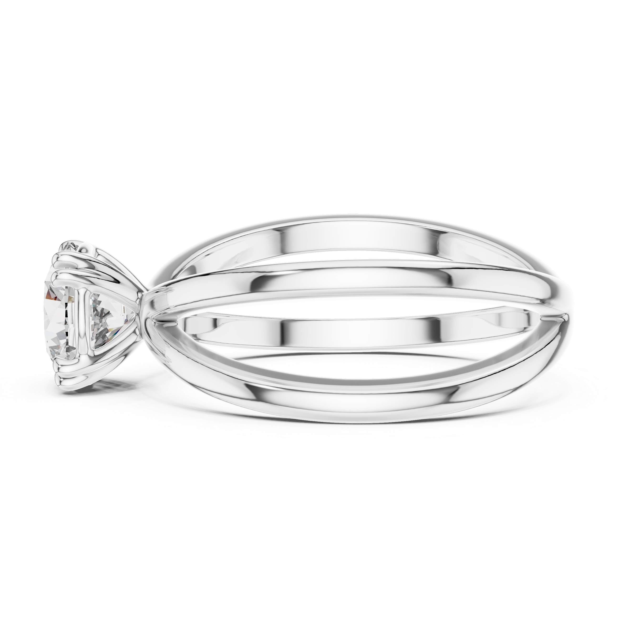 1ct Solitaire Ring With Crossover Shank