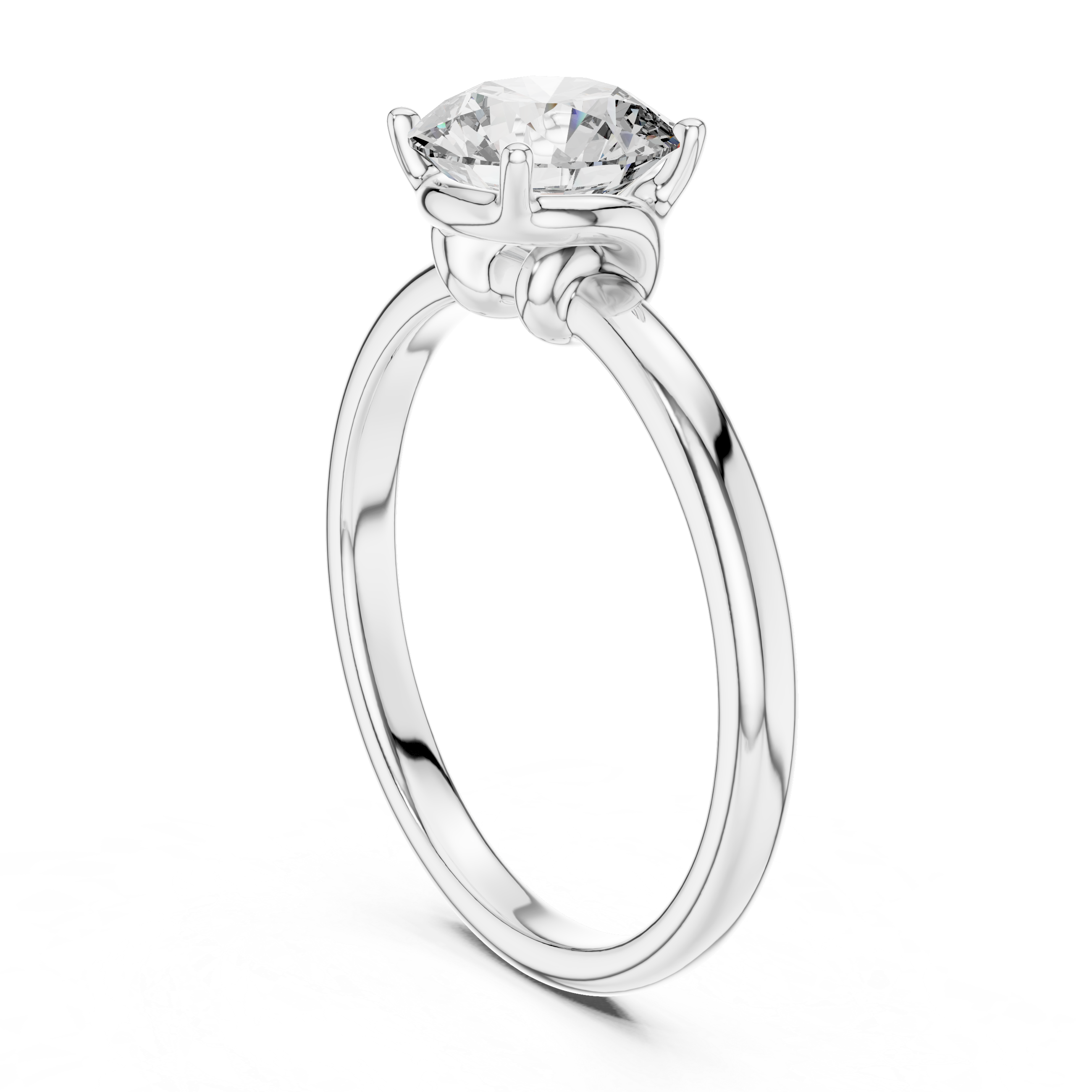 1ct Solitaire Simple Ring Band