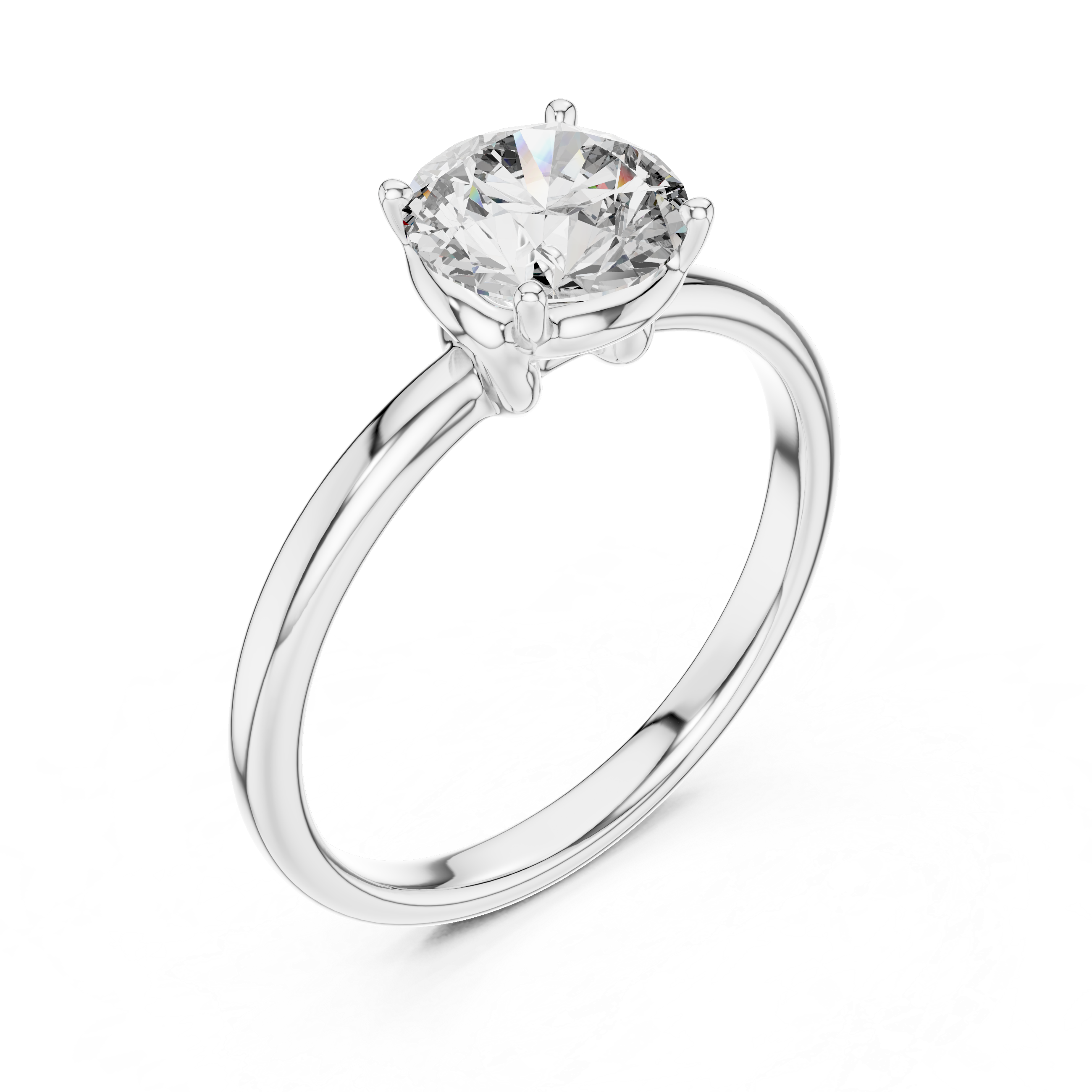 1ct Solitaire Simple Ring Band