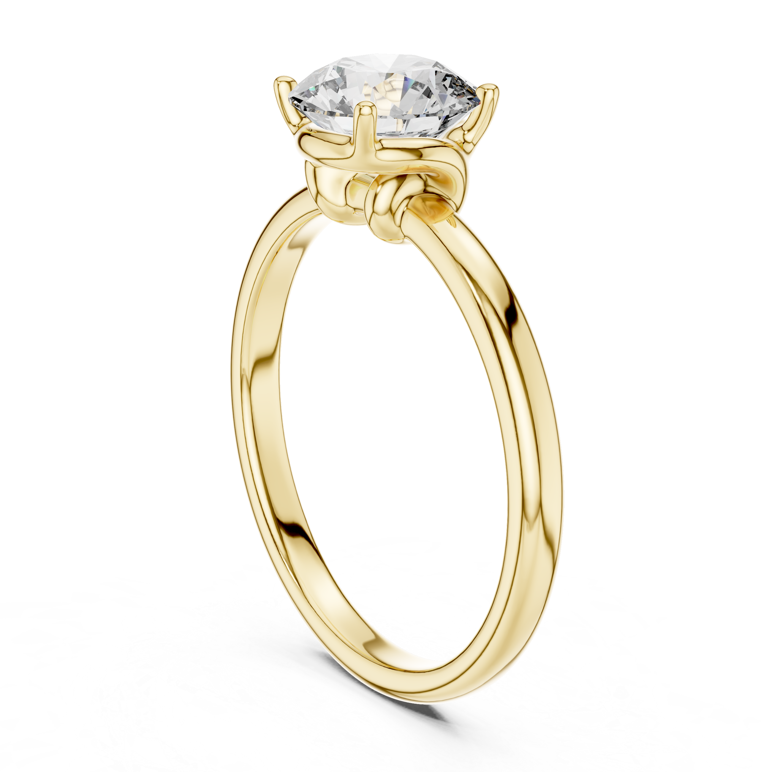1ct Solitaire Simple Ring Band