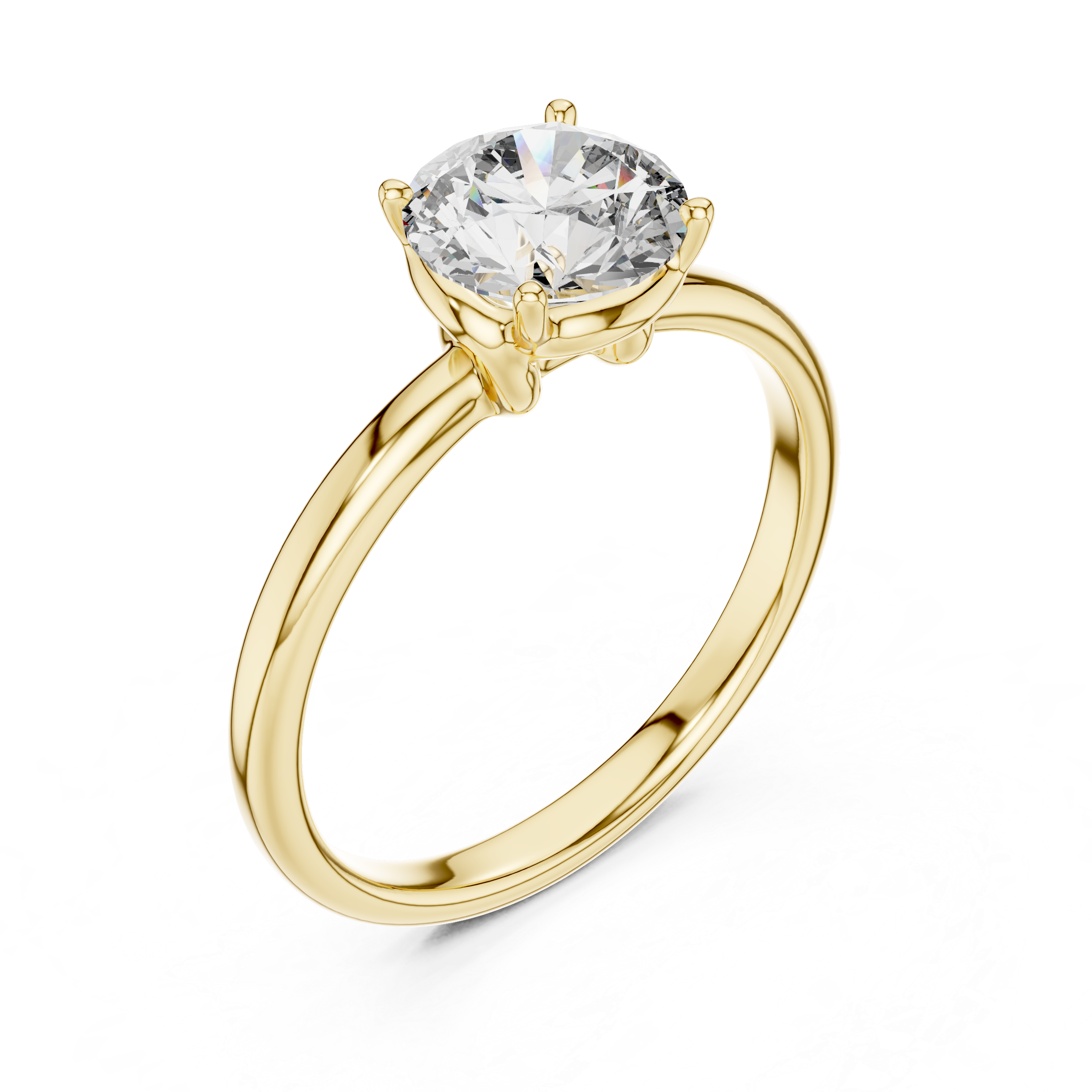 1ct Solitaire Simple Ring Band