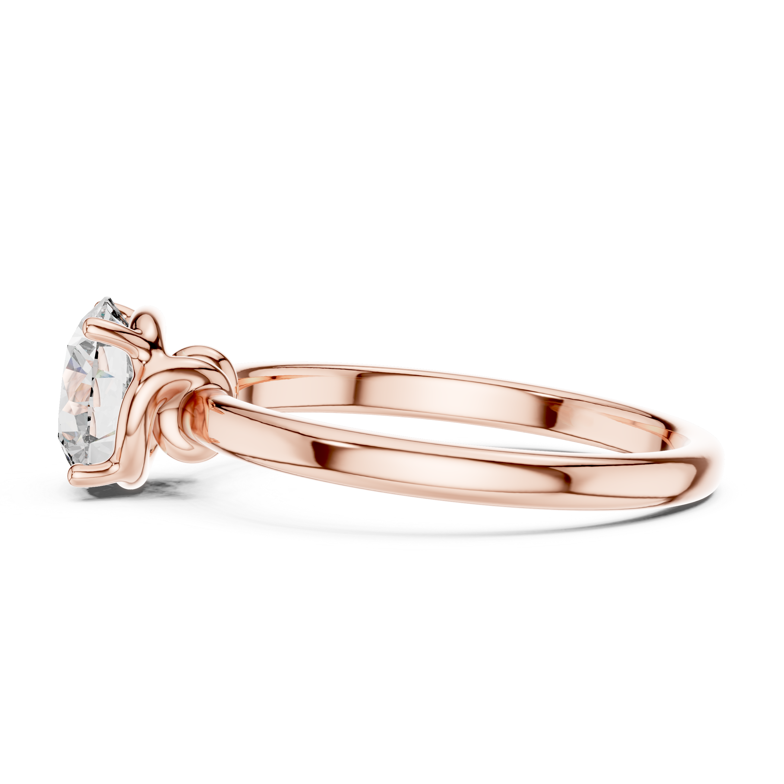 1ct Solitaire Simple Ring Band