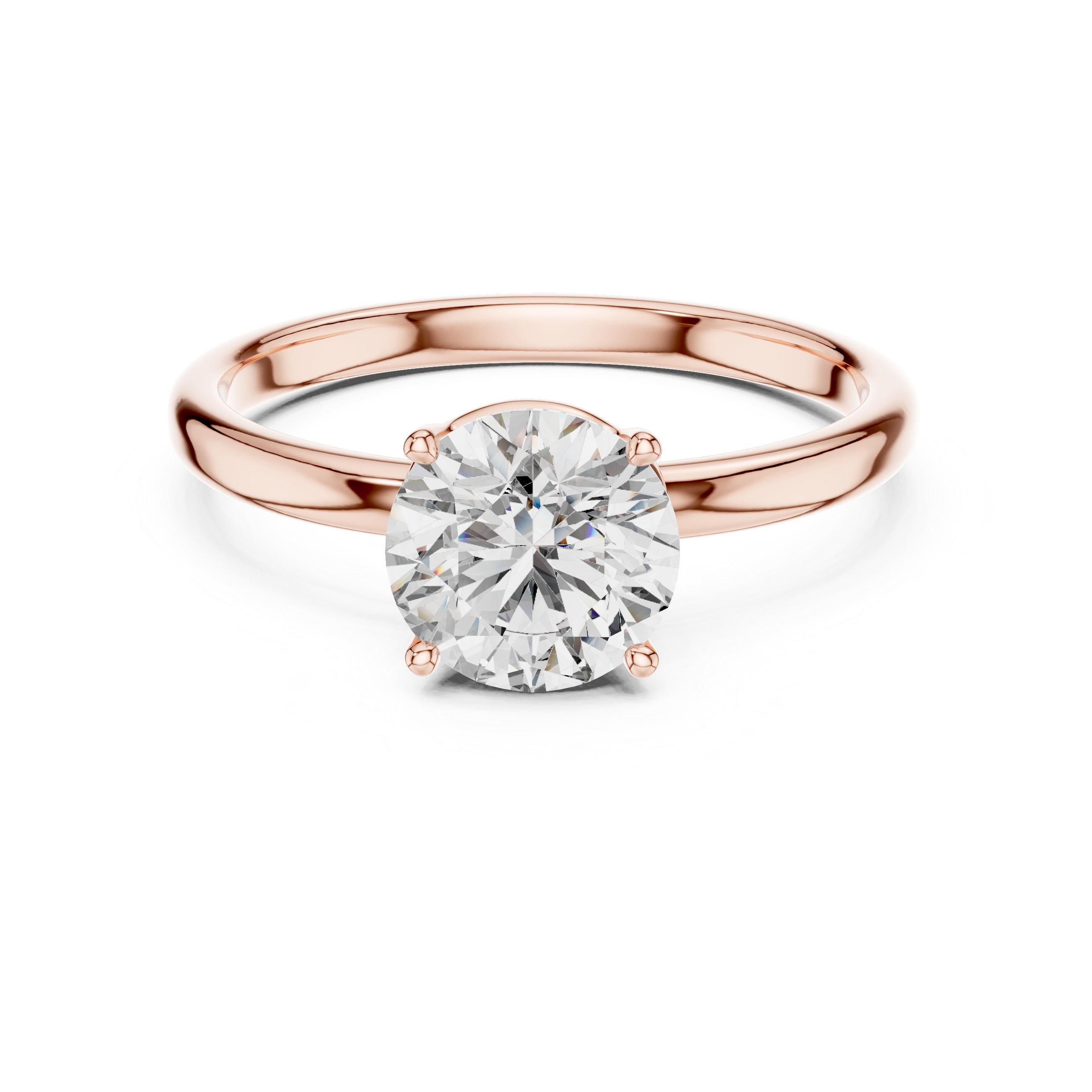 1ct Solitaire Simple Ring Band