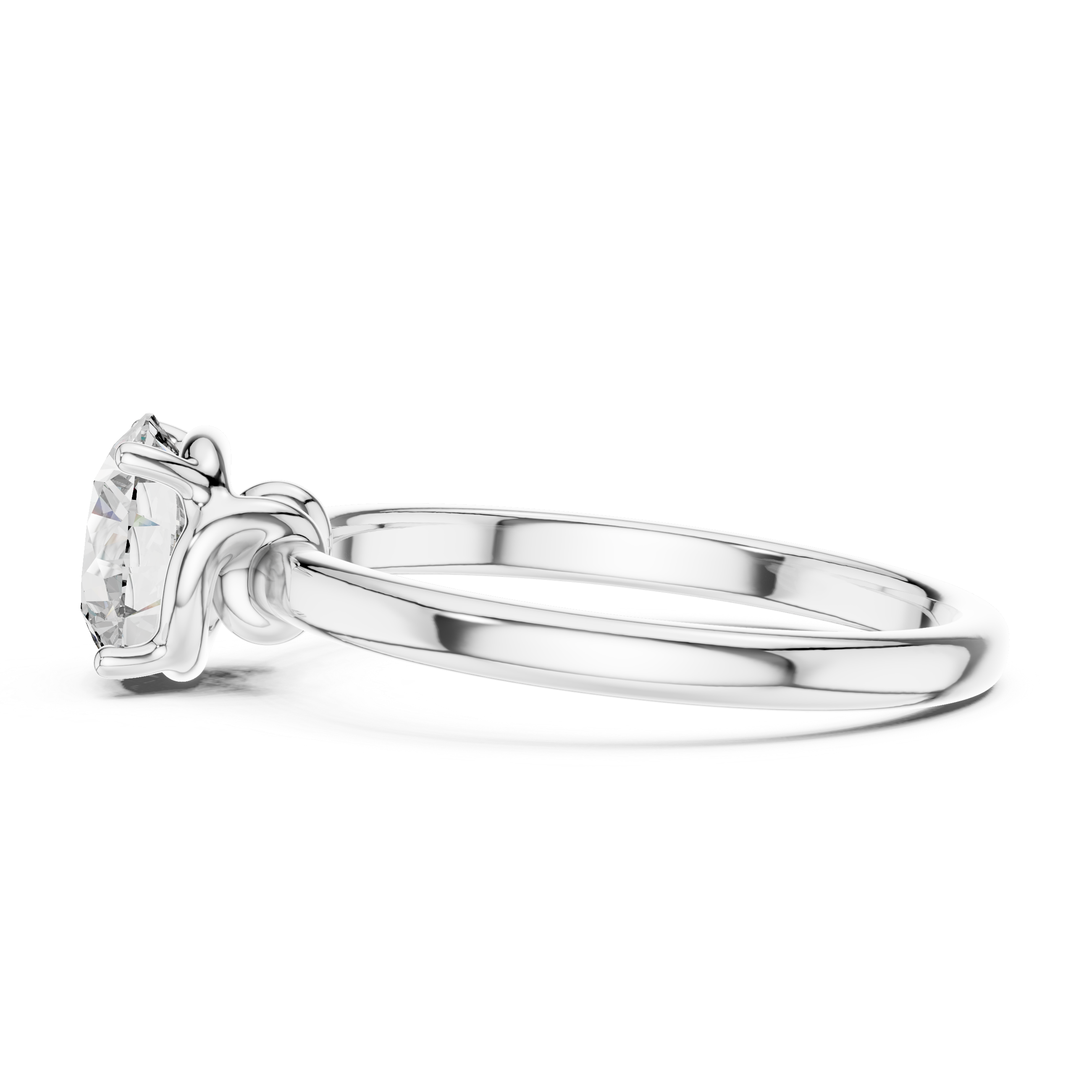 1ct Solitaire Simple Ring Band