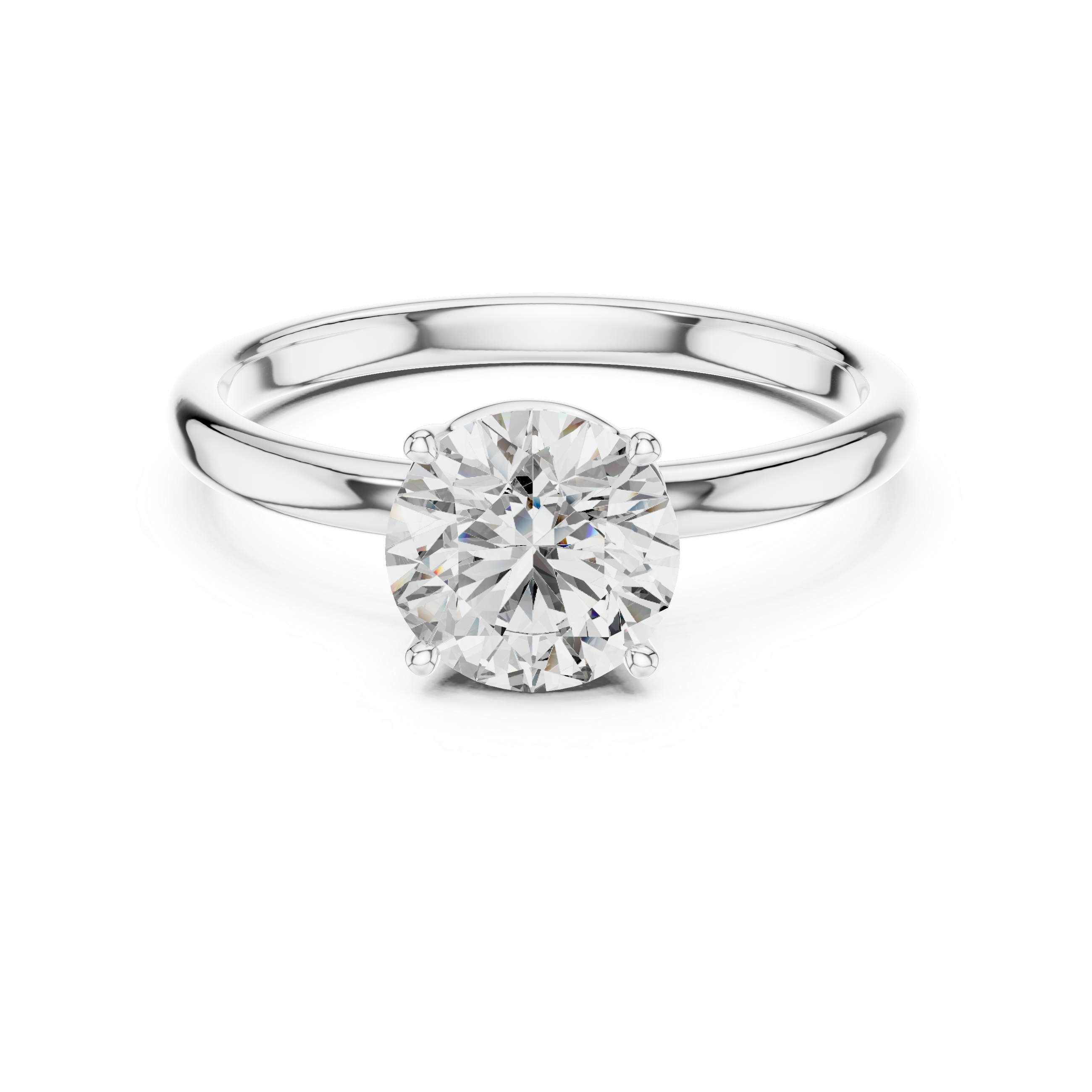 1ct Solitaire Simple Ring Band