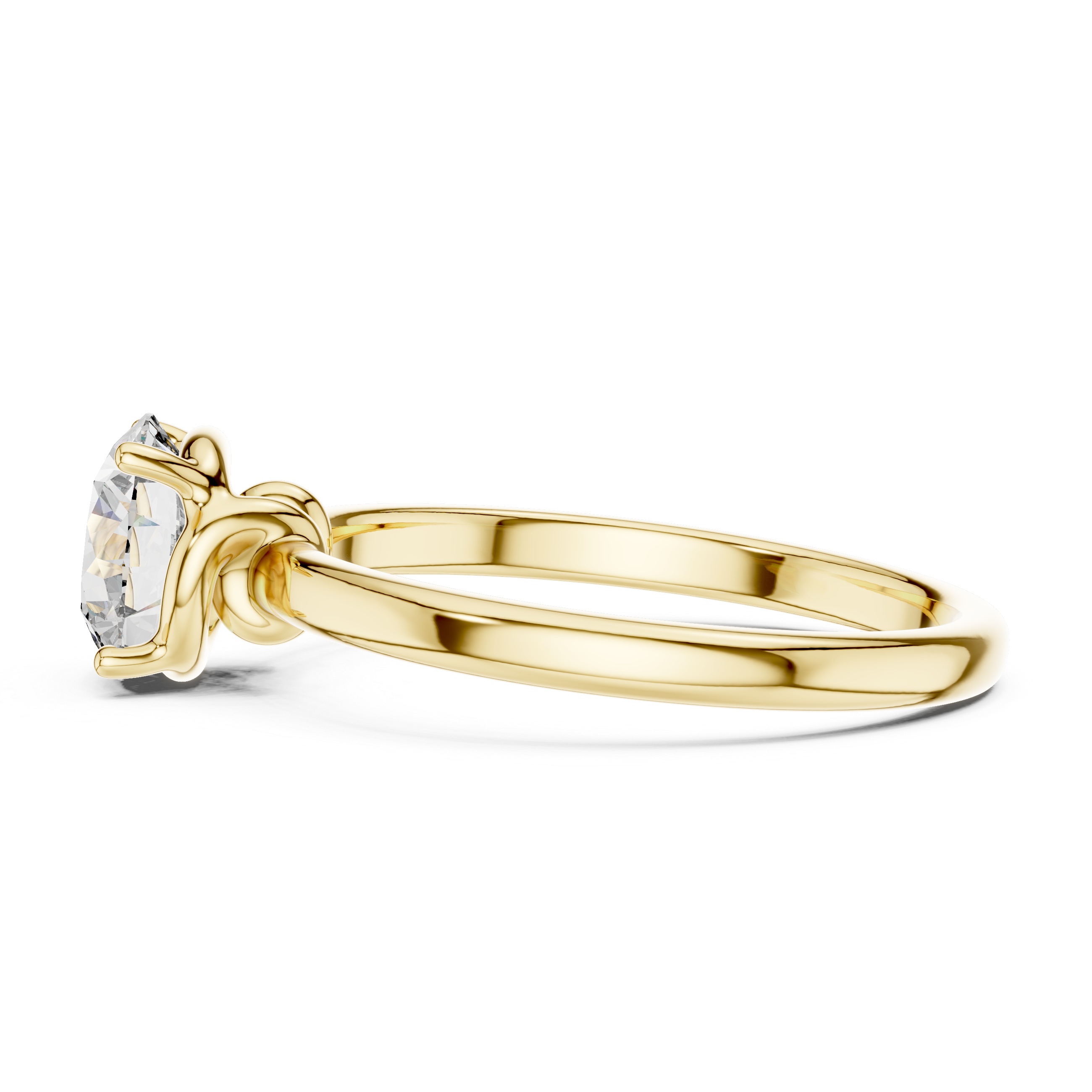 1ct Solitaire Simple Ring Band