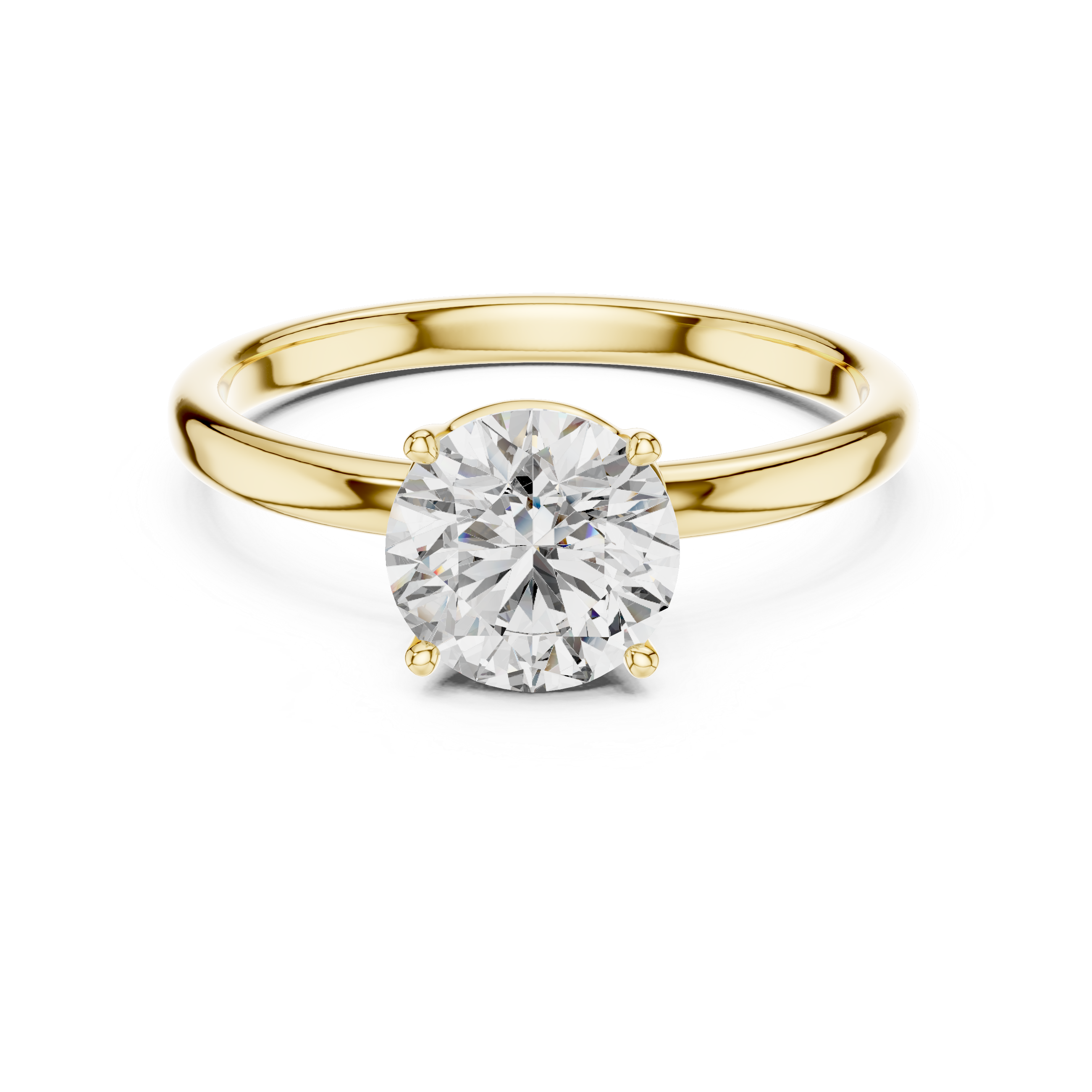 1ct Solitaire Simple Ring Band