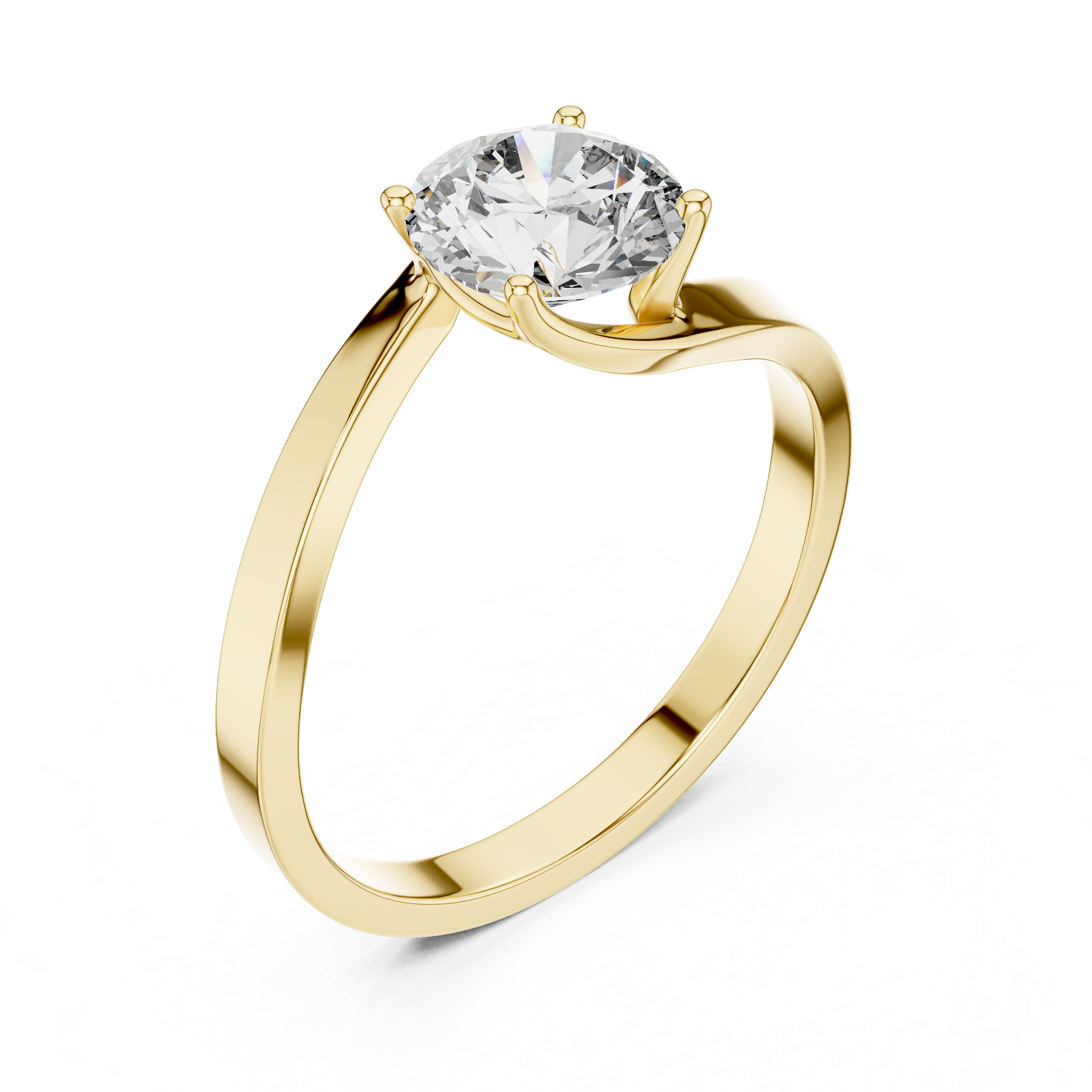 1ct Solitaire Ring With Crossover Band