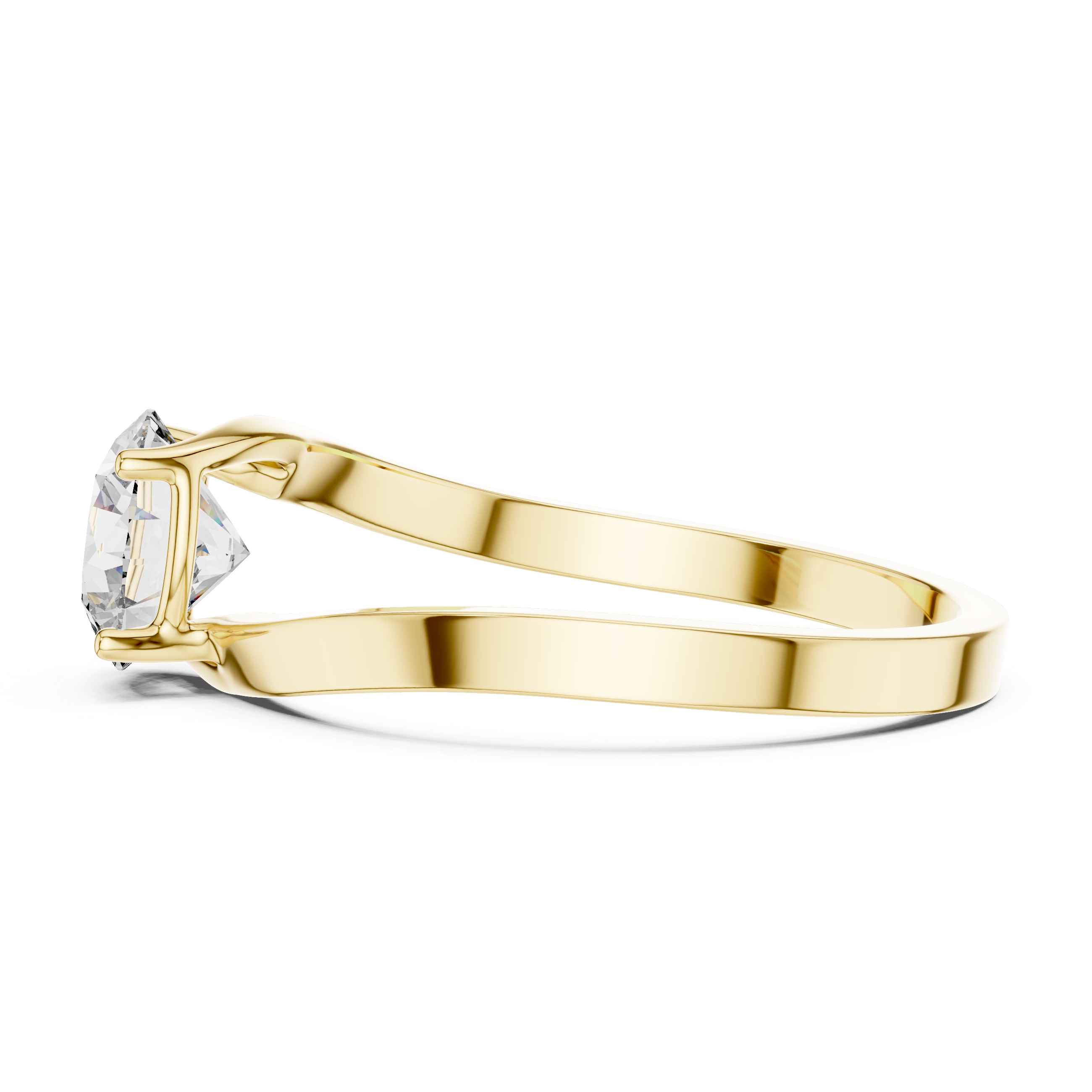 1ct Solitaire Ring With Crossover Band