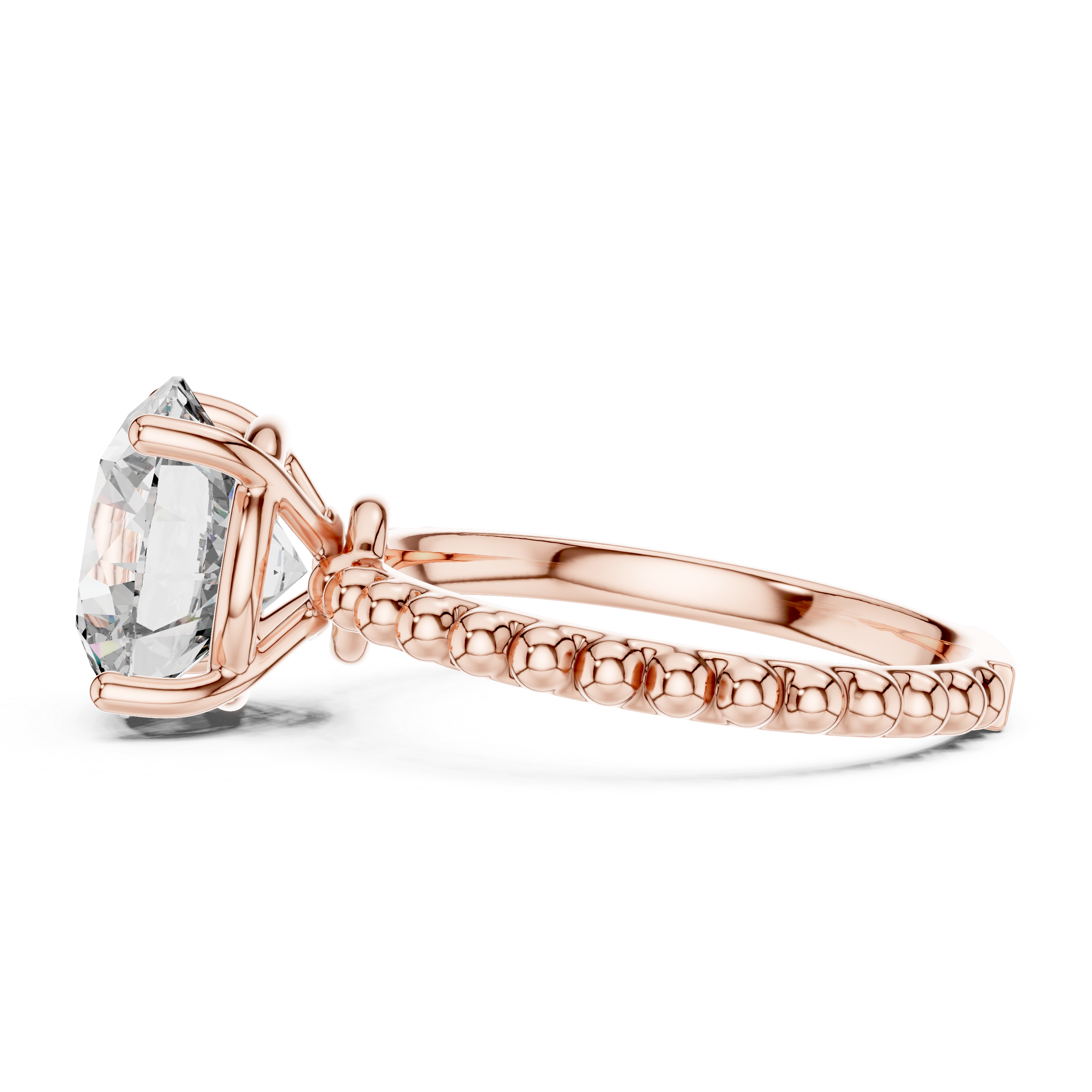 2ct Solitaire With Beads Shank