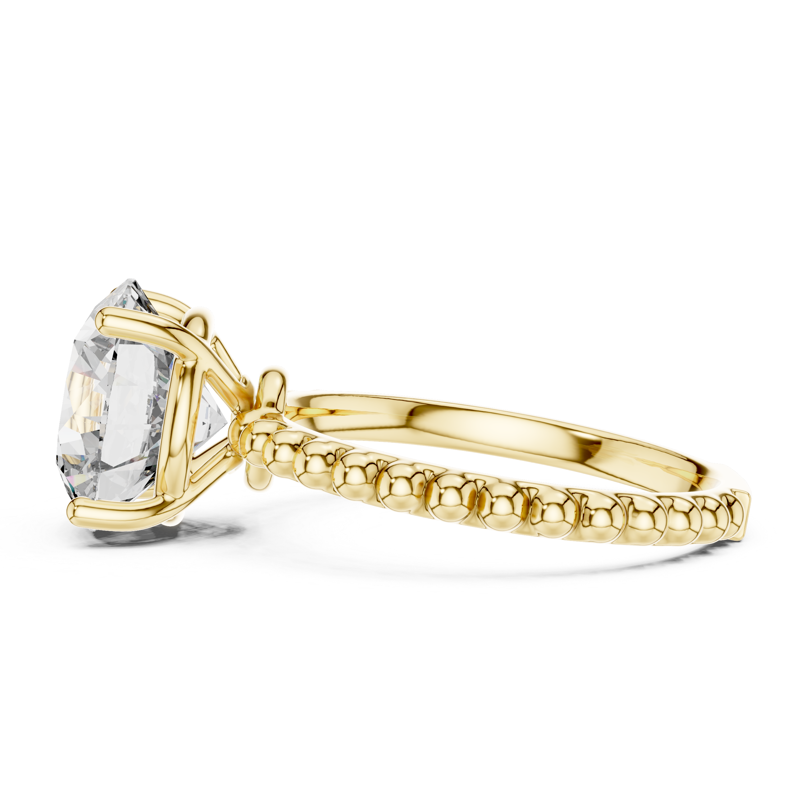 2ct Solitaire With Beads Shank