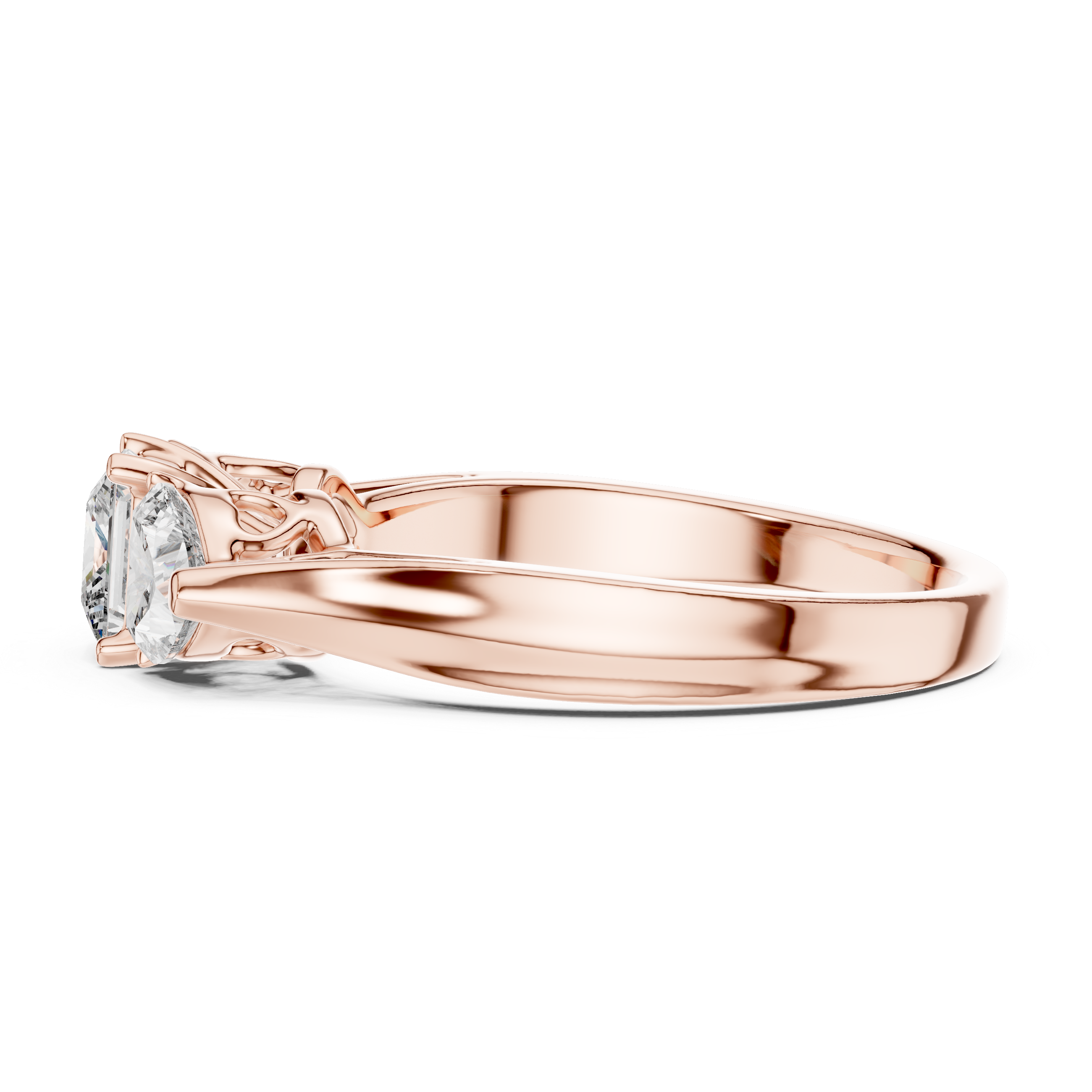 Princess With Heart Side Stone Engagement
