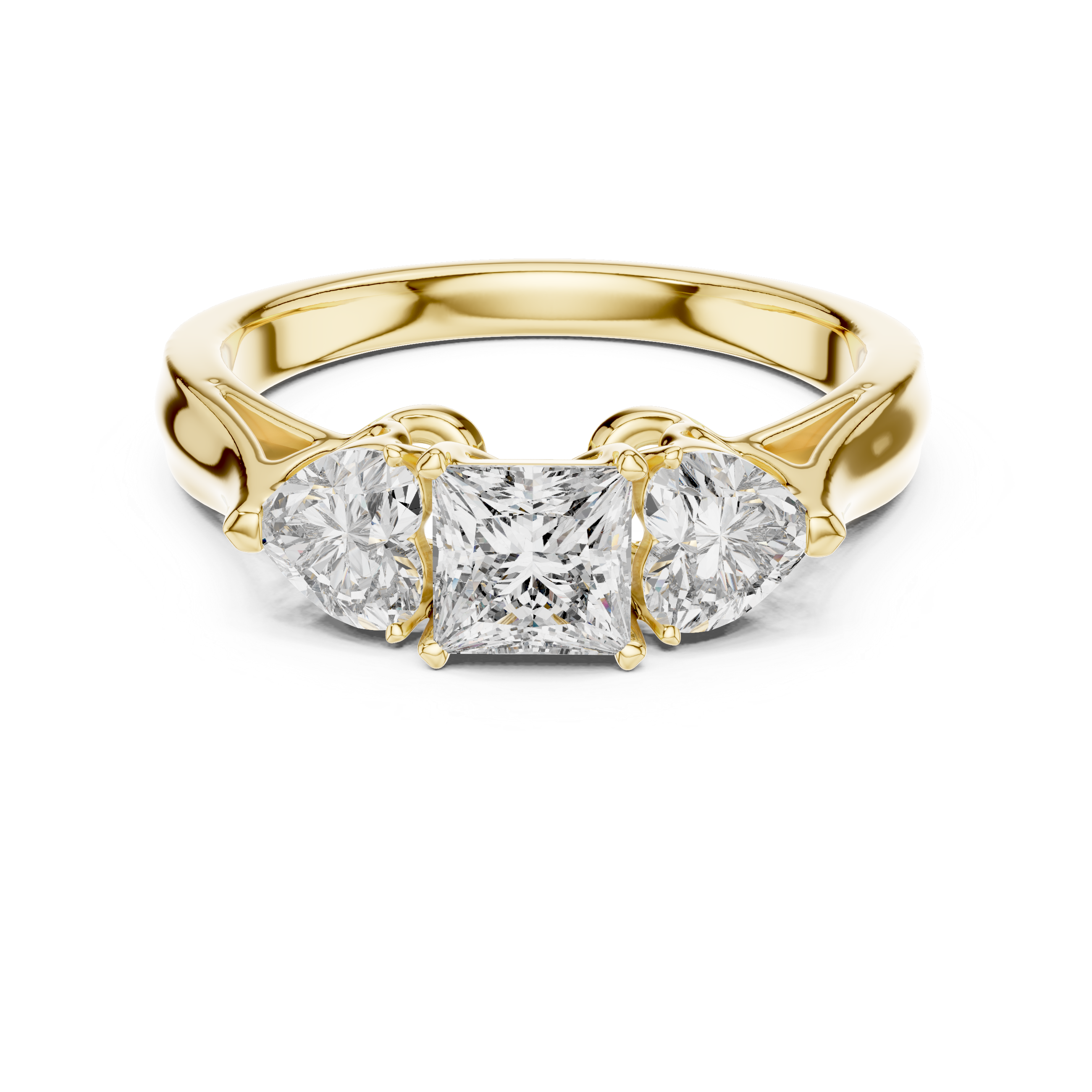 Princess With Heart Side Stone Engagement