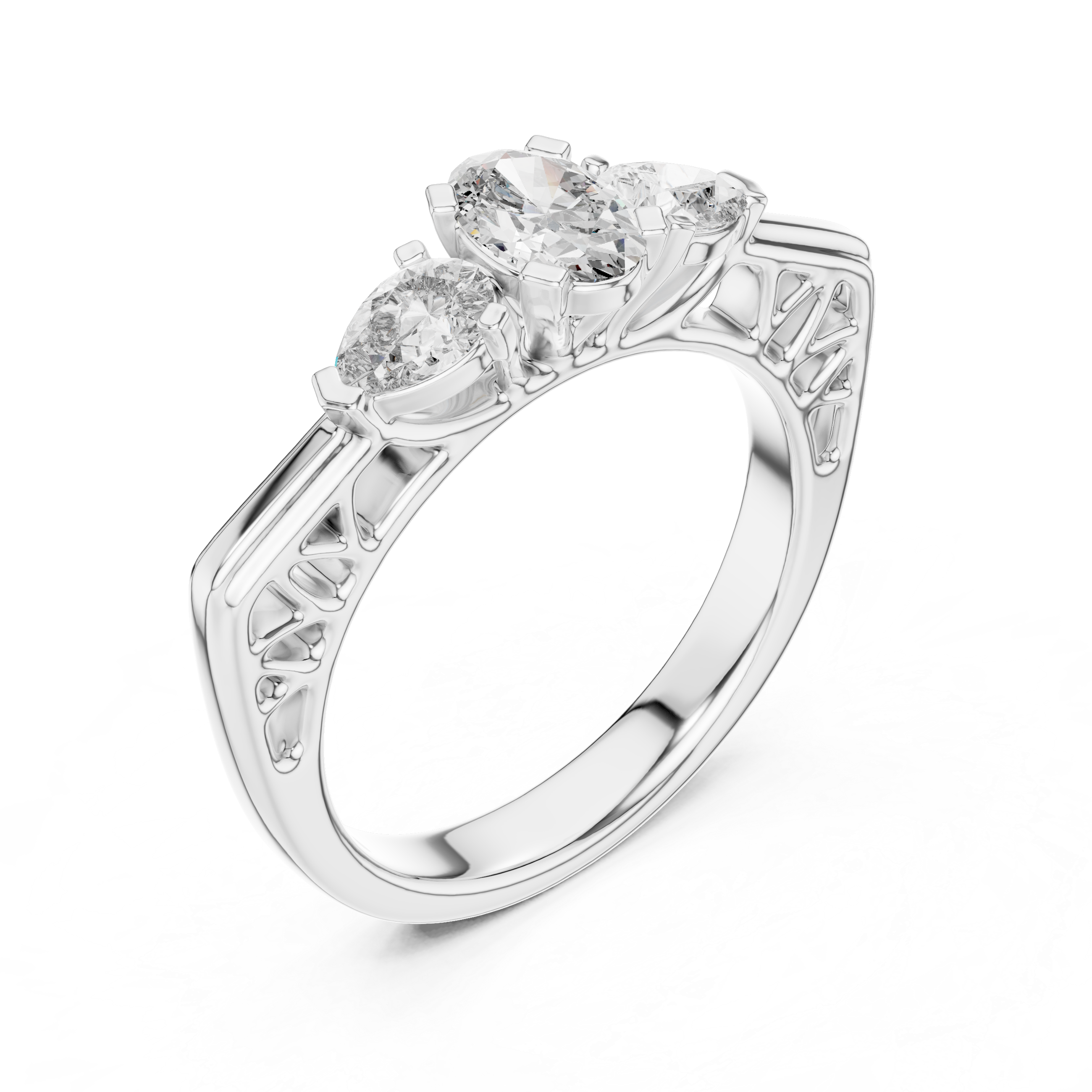 Oval With Pear Engagement Ring