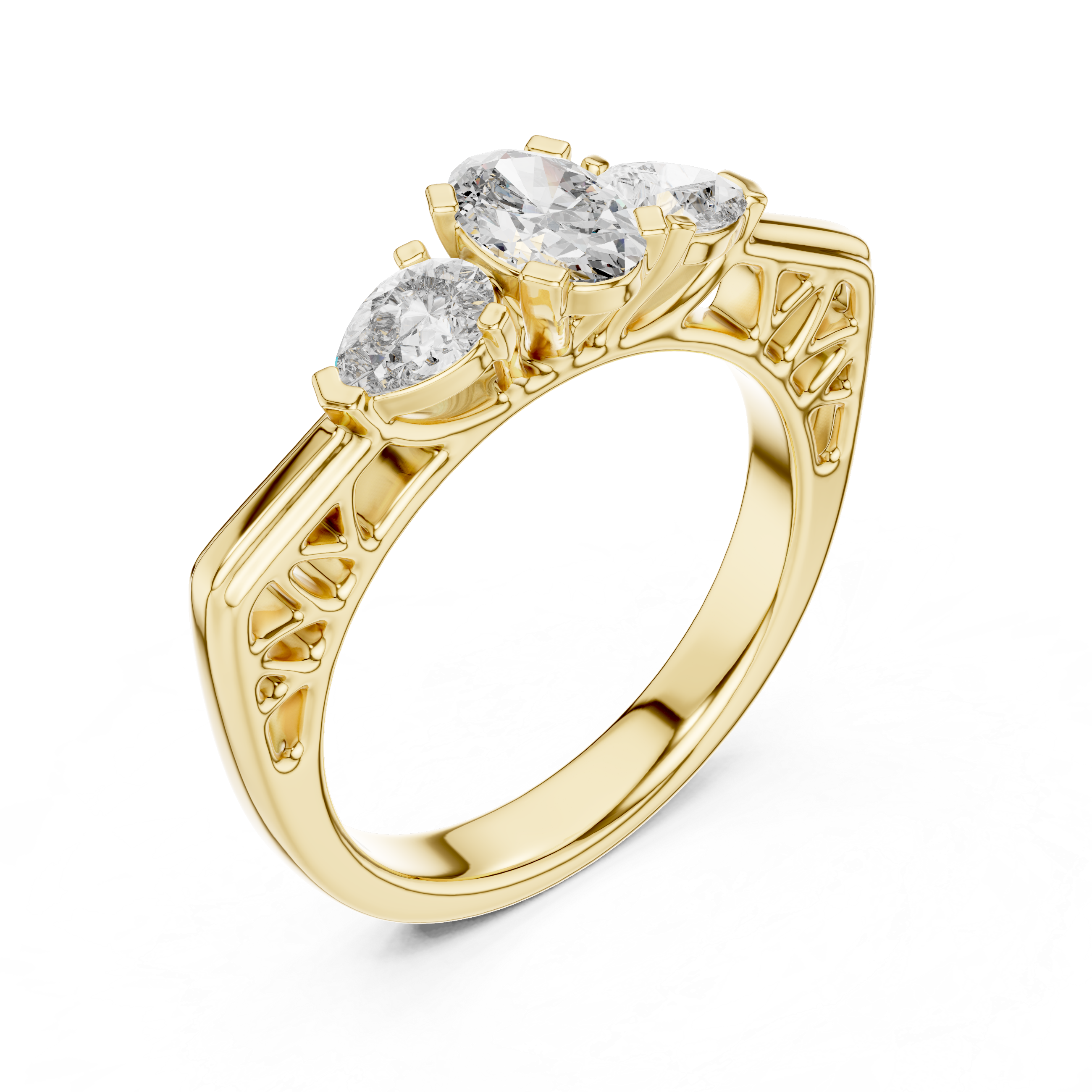 Oval With Pear Engagement Ring