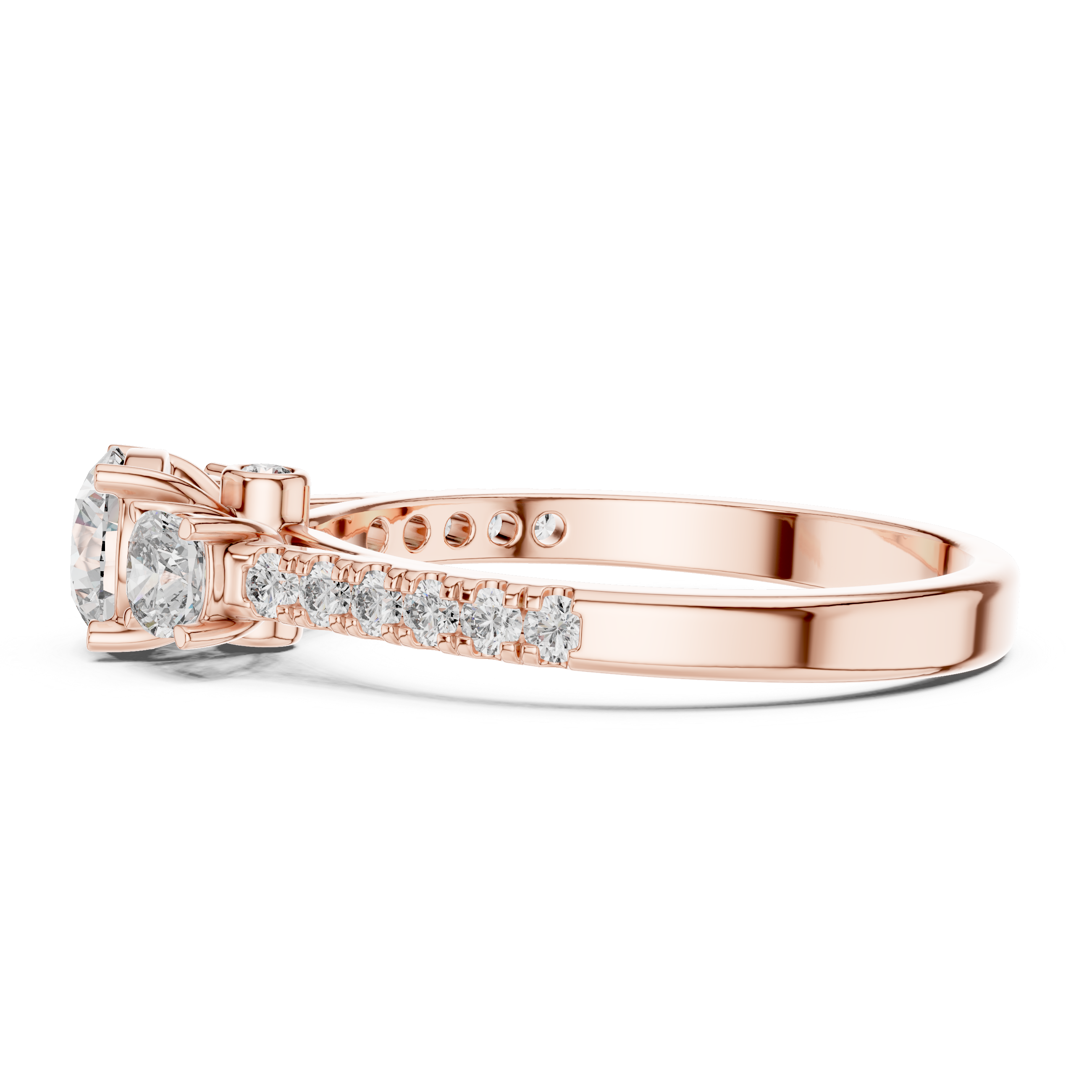 Cushion Shape Engagement Ring With Side Stone