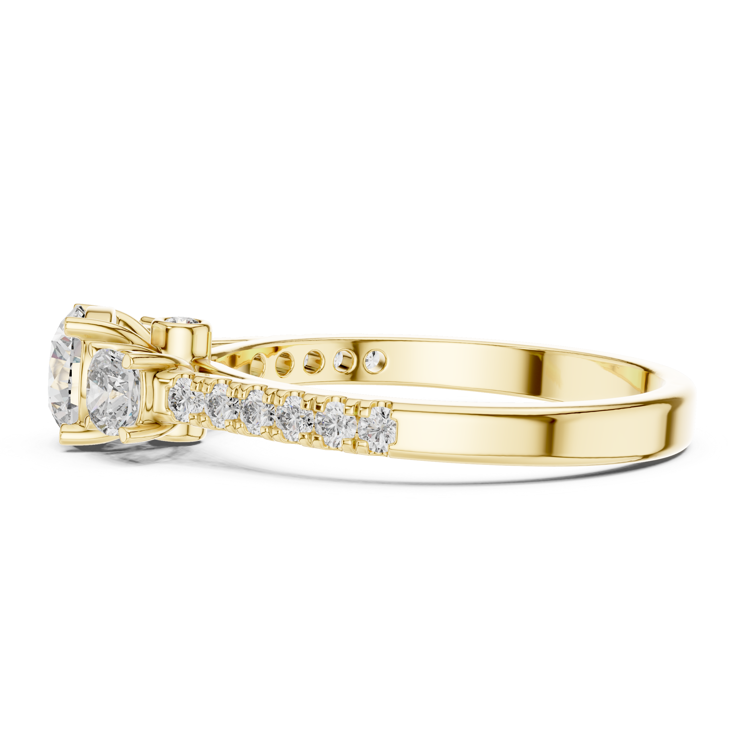 Cushion Shape Engagement Ring With Side Stone
