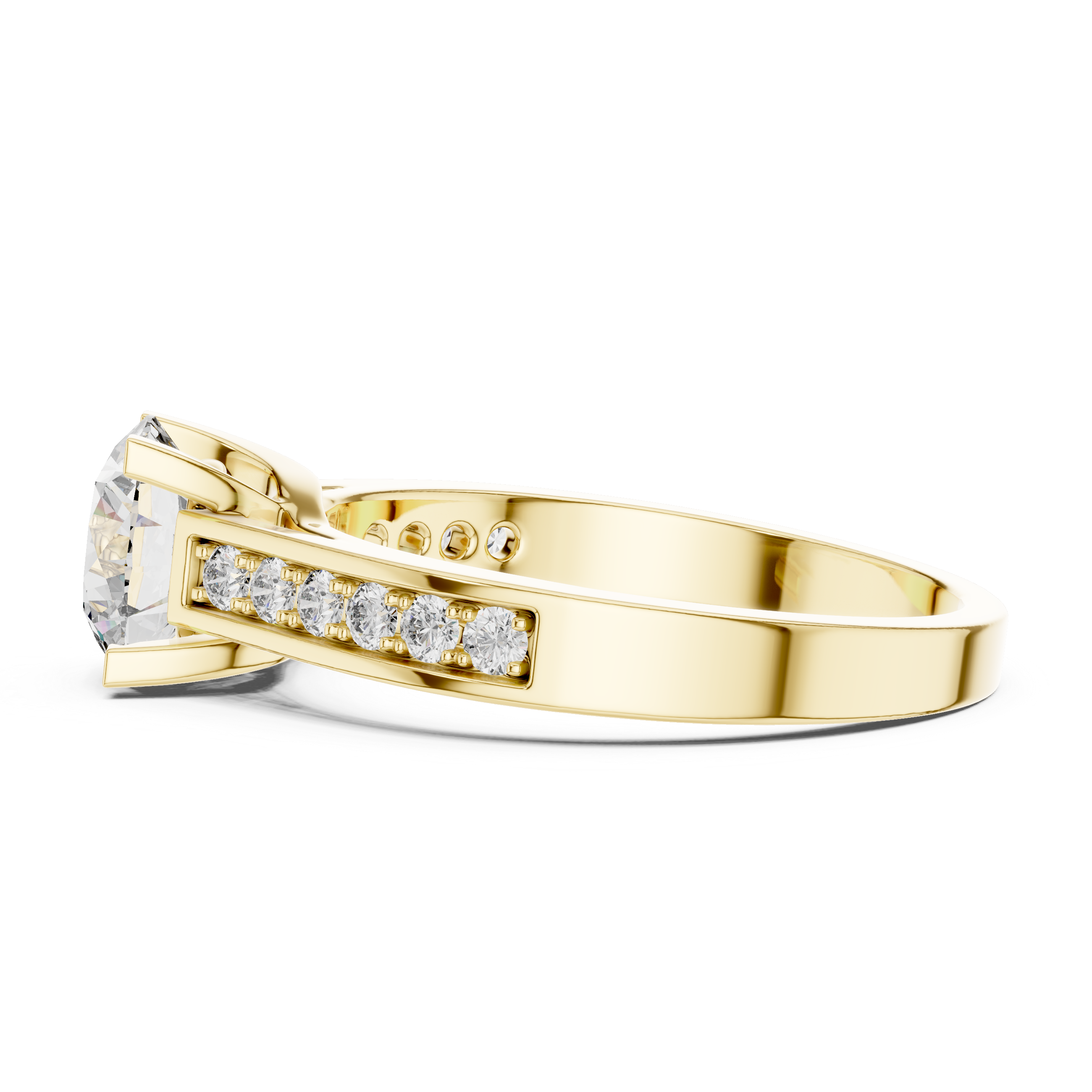 1ct Solitaire Ring With Side Stones
