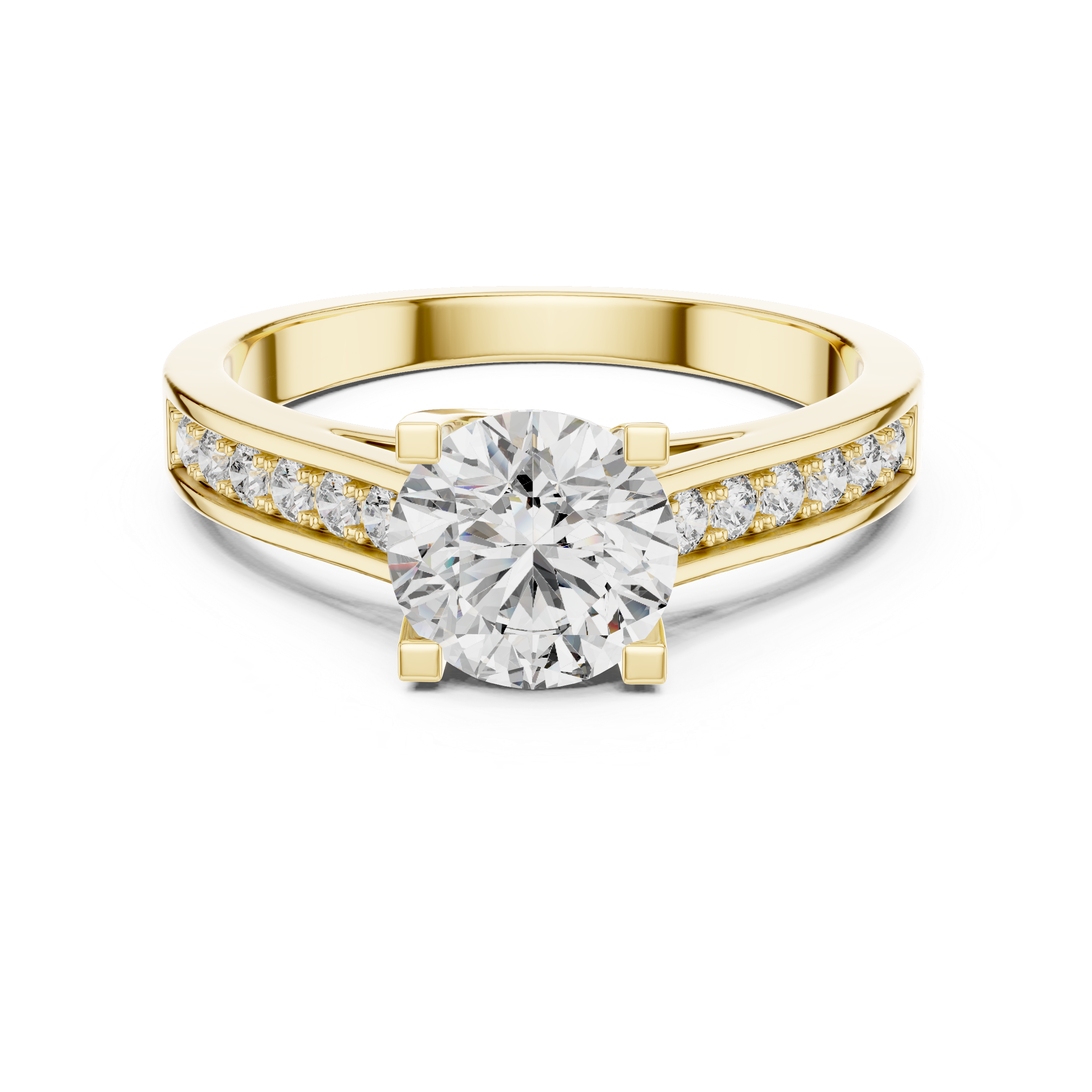 1ct Solitaire Ring With Side Stones