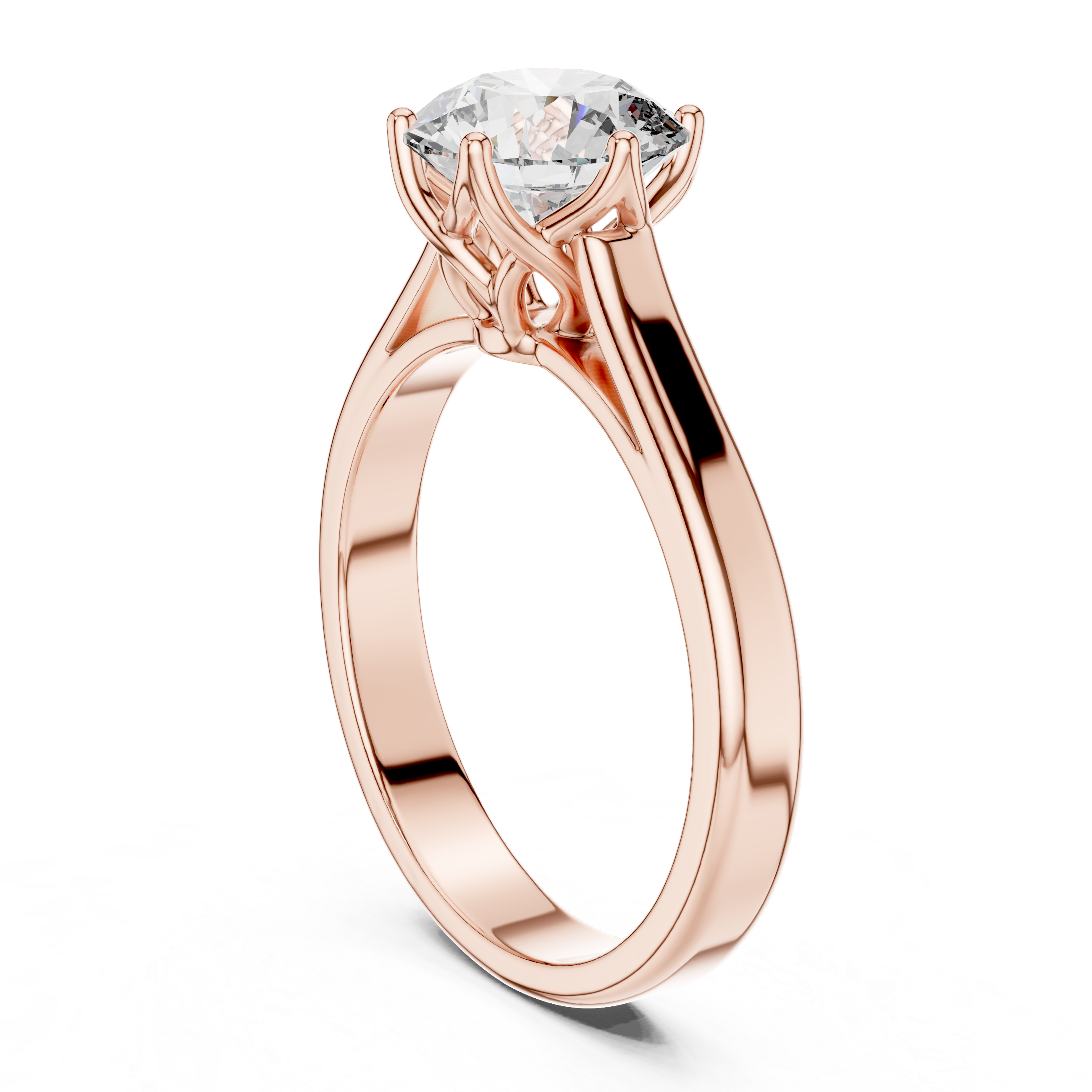 1ct Solitaire Simple Ring Band
