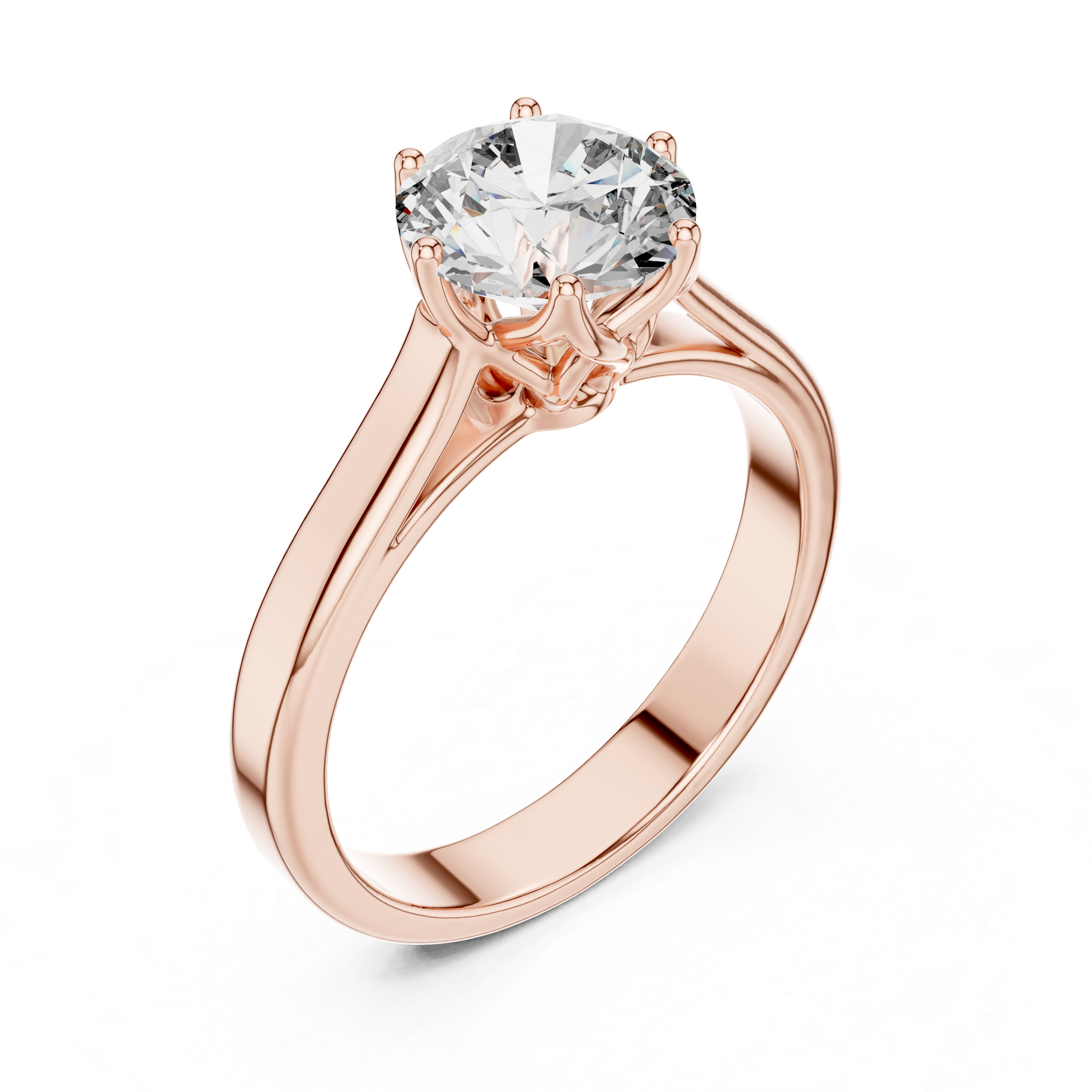 1ct Solitaire Simple Ring Band