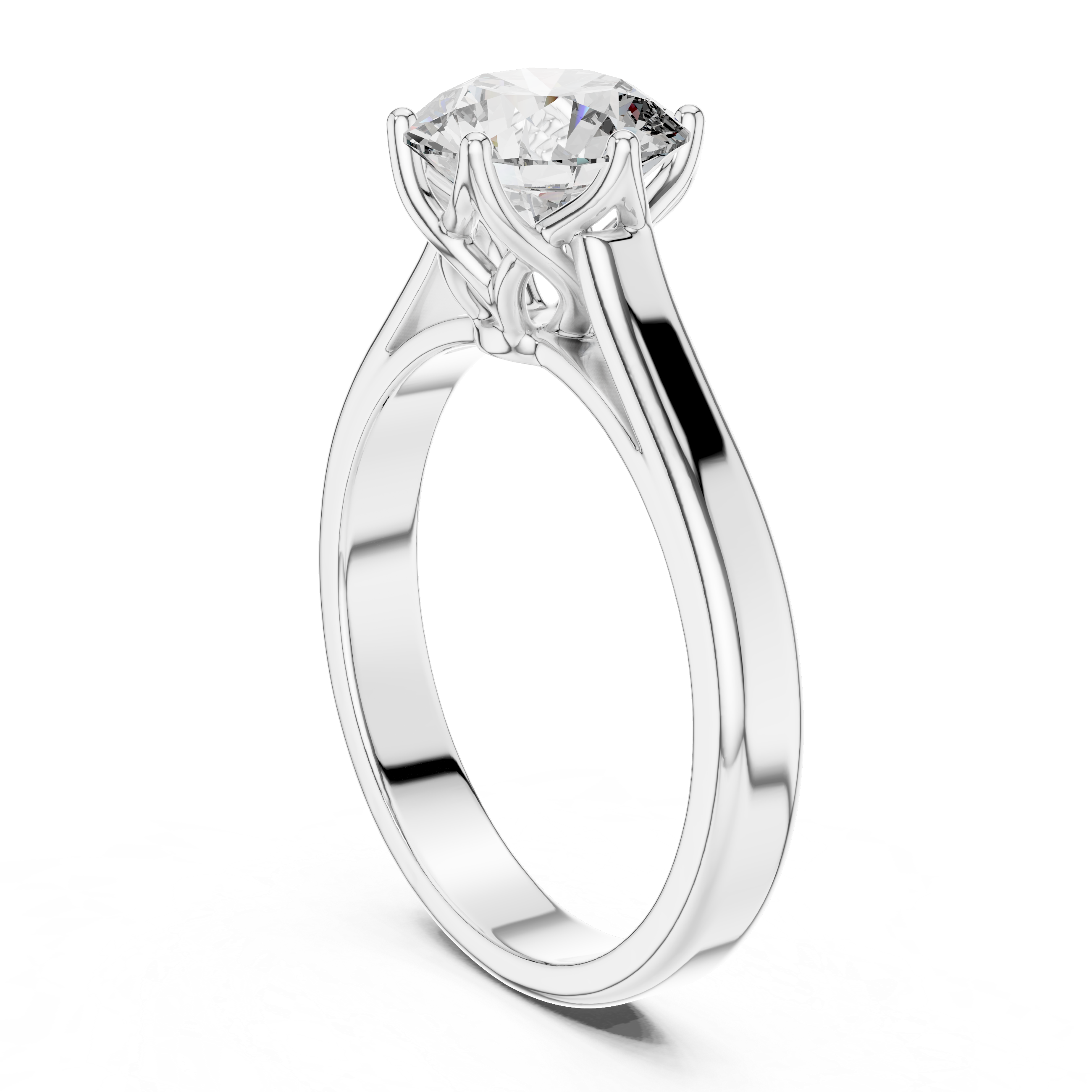 1ct Solitaire Simple Ring Band