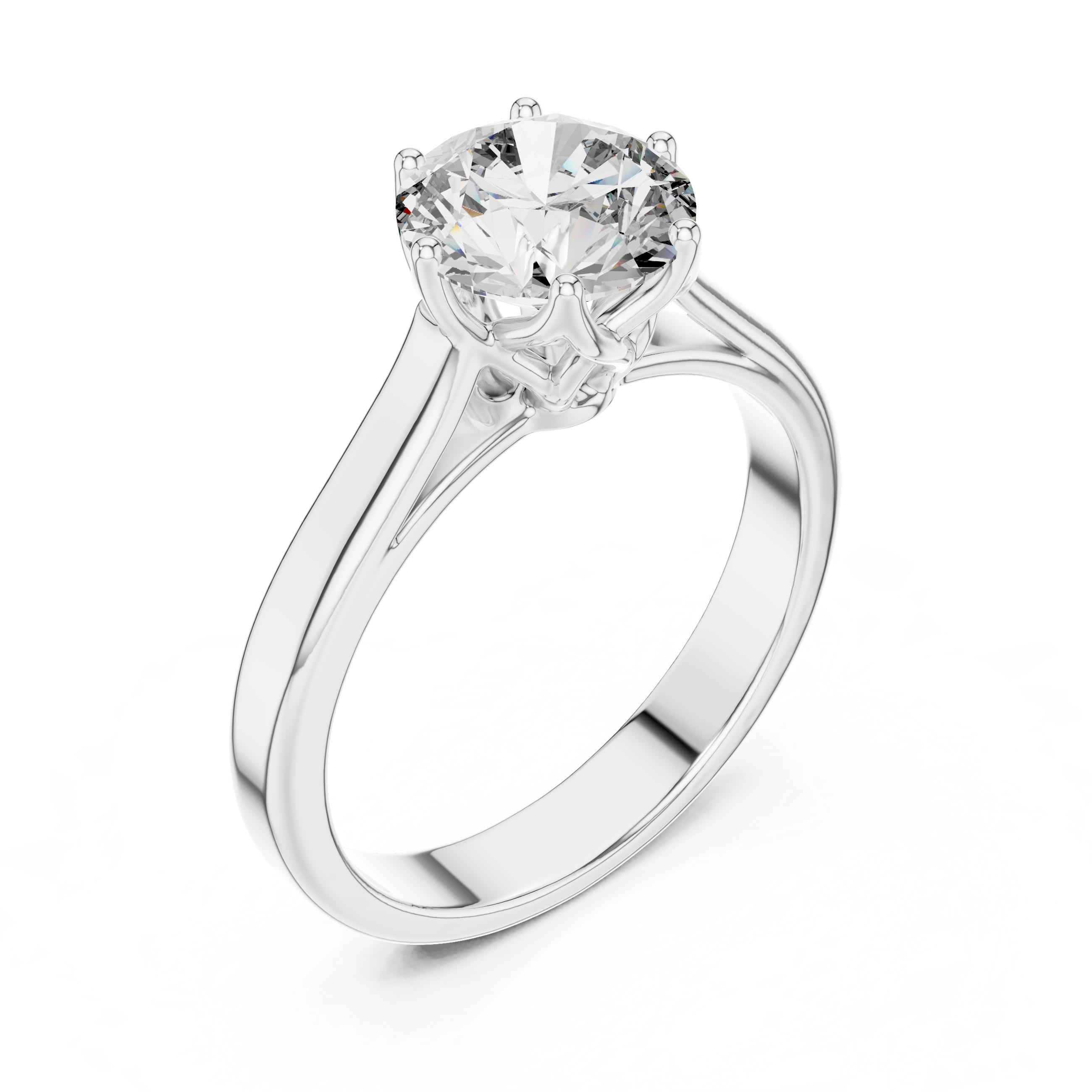 1ct Solitaire Simple Ring Band
