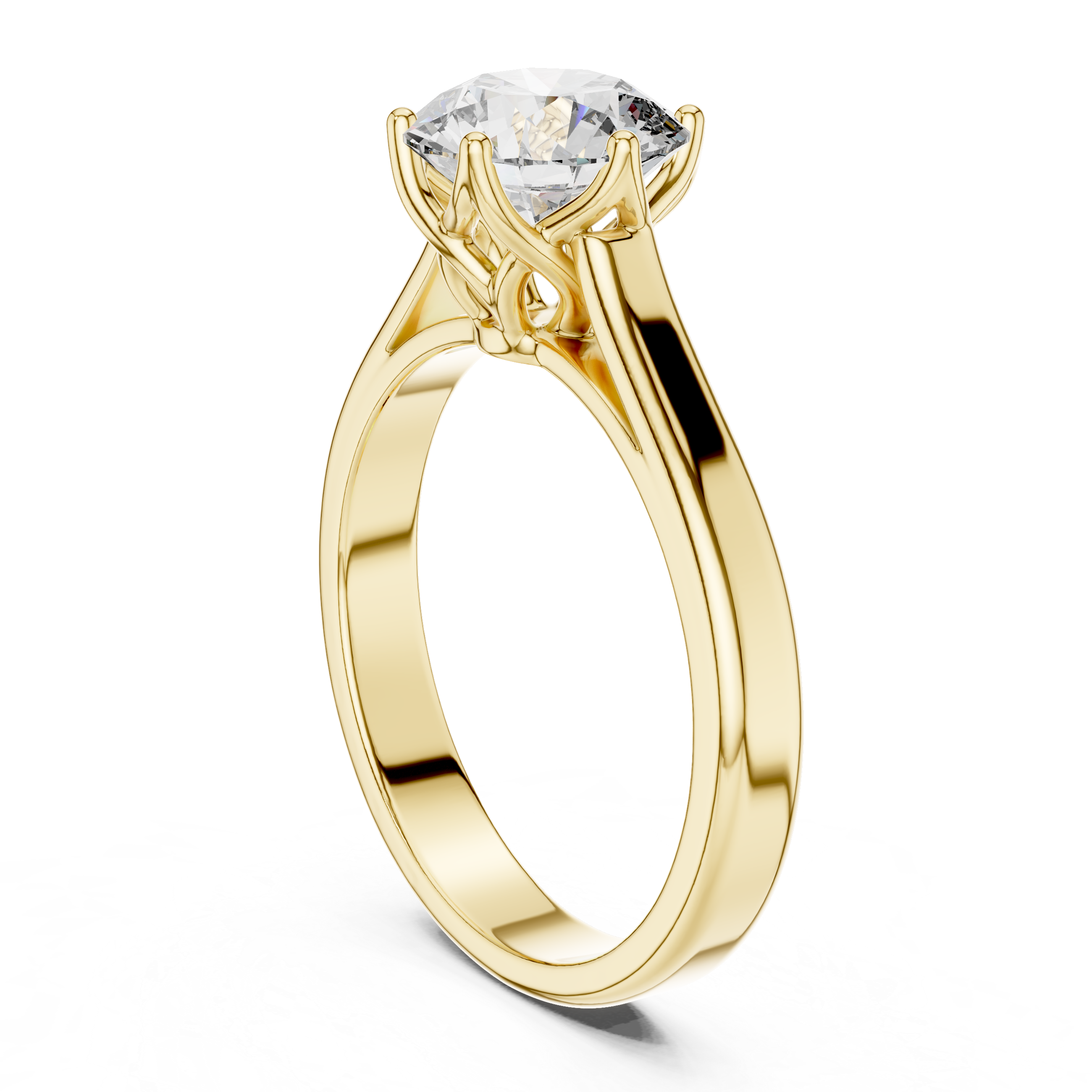 1ct Solitaire Simple Ring Band