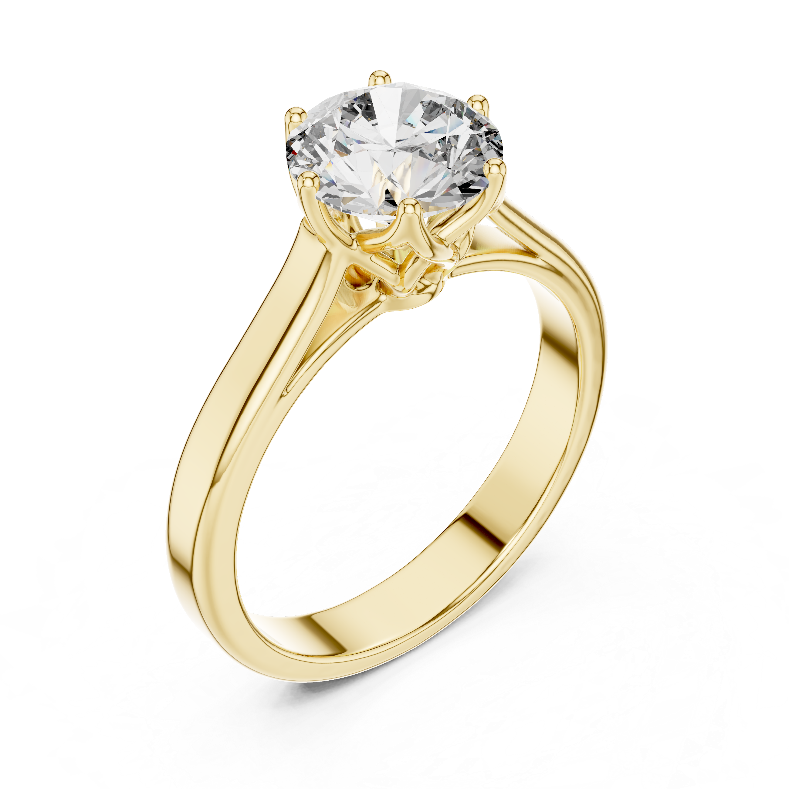 1ct Solitaire Simple Ring Band
