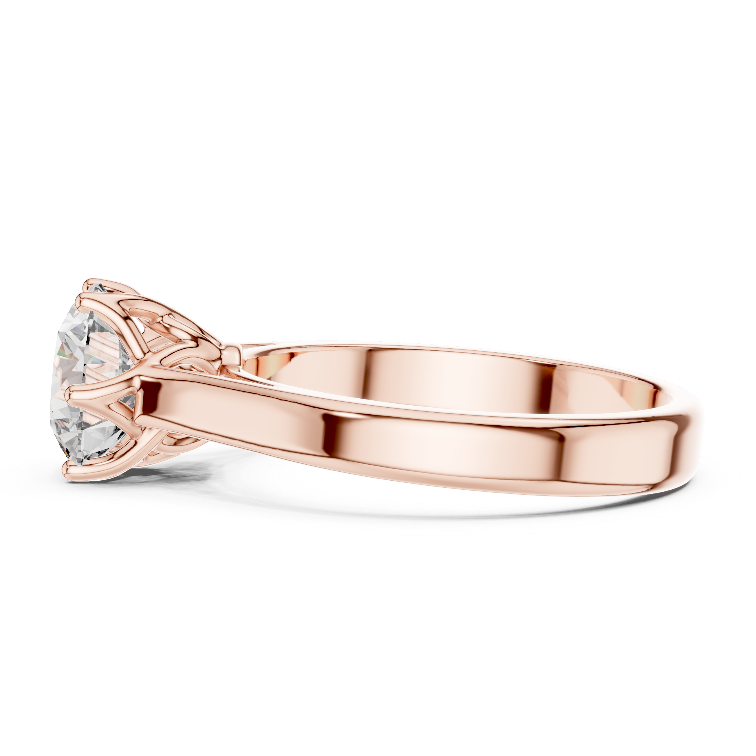 1ct Solitaire Simple Ring Band