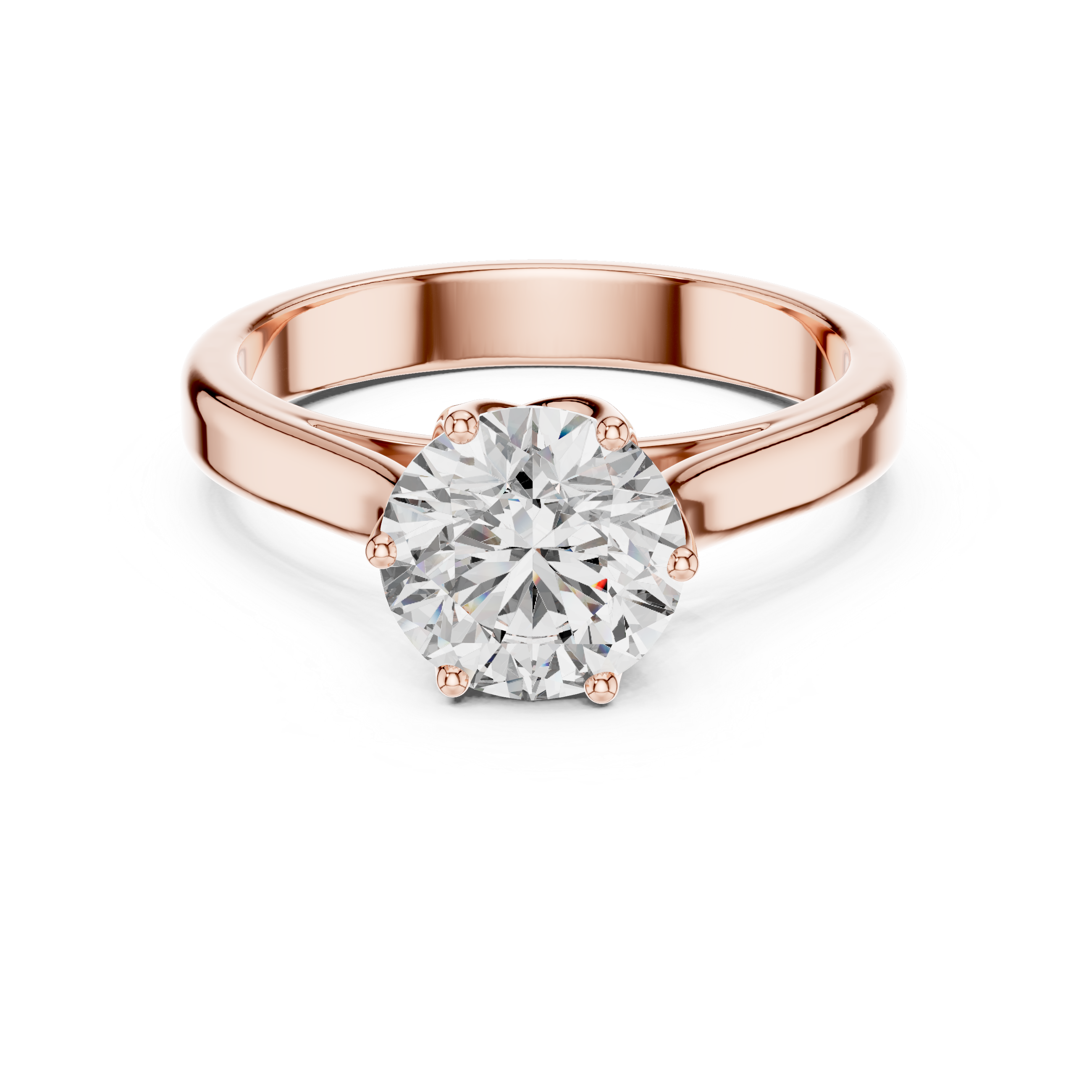 1ct Solitaire Simple Ring Band