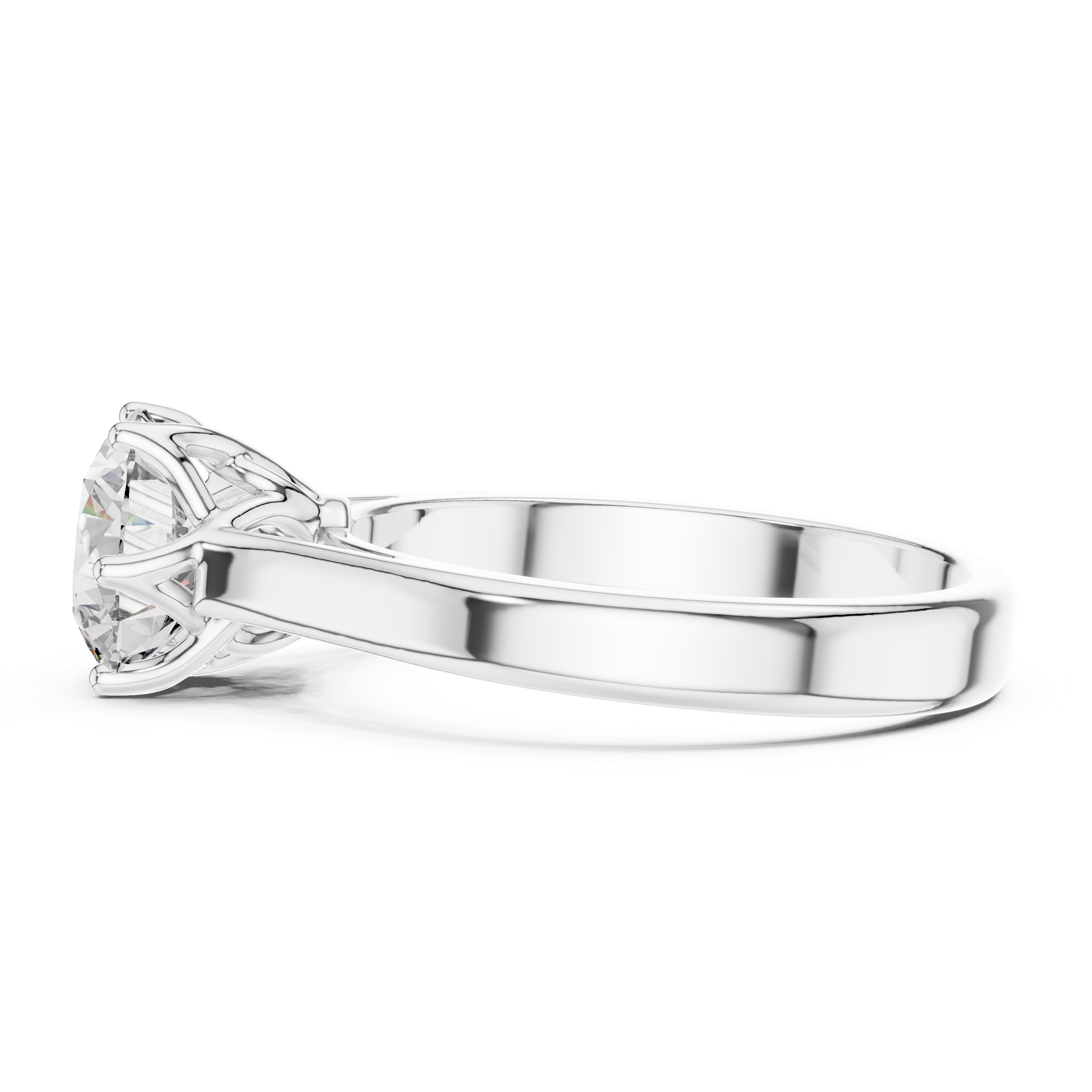 1ct Solitaire Simple Ring Band