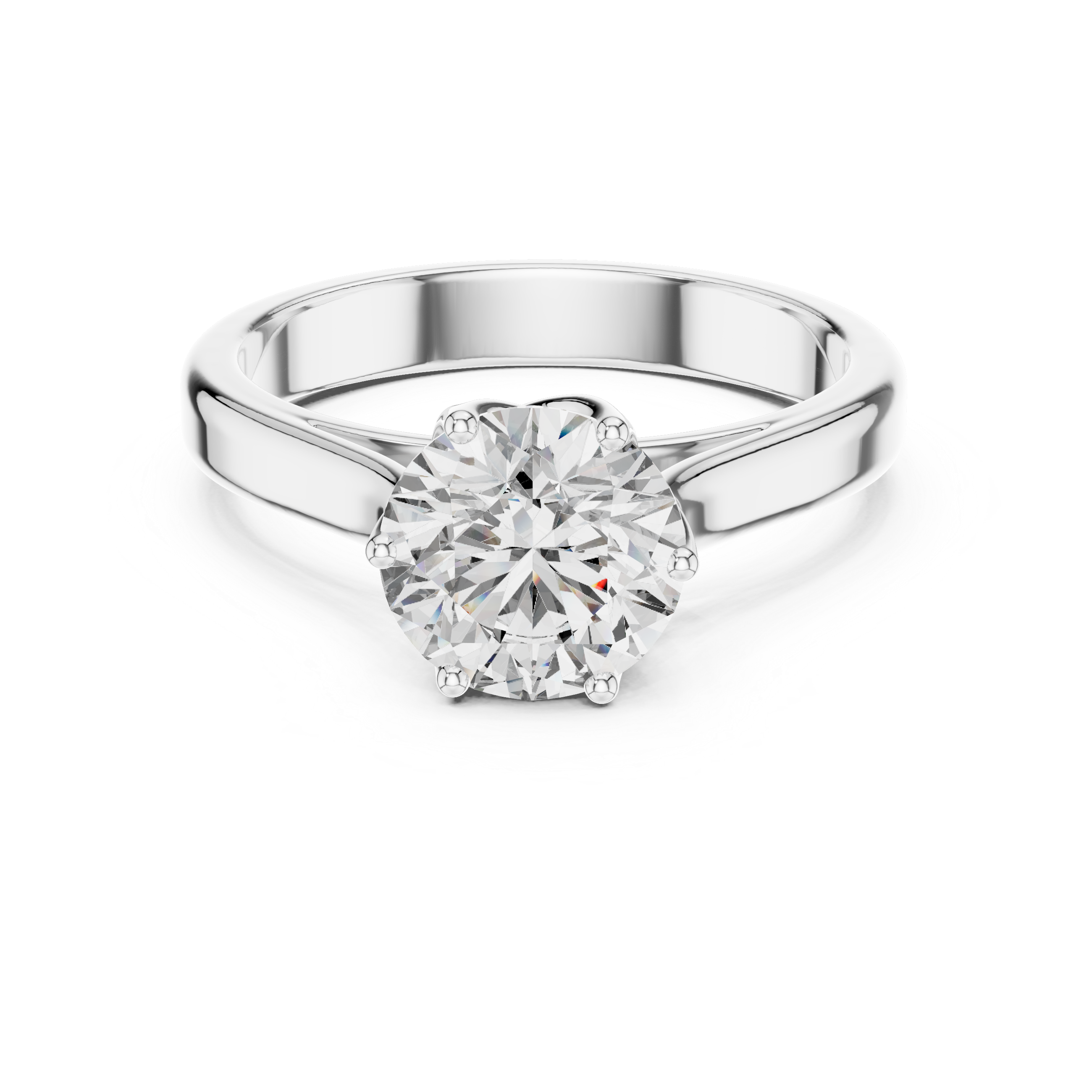 1ct Solitaire Simple Ring Band