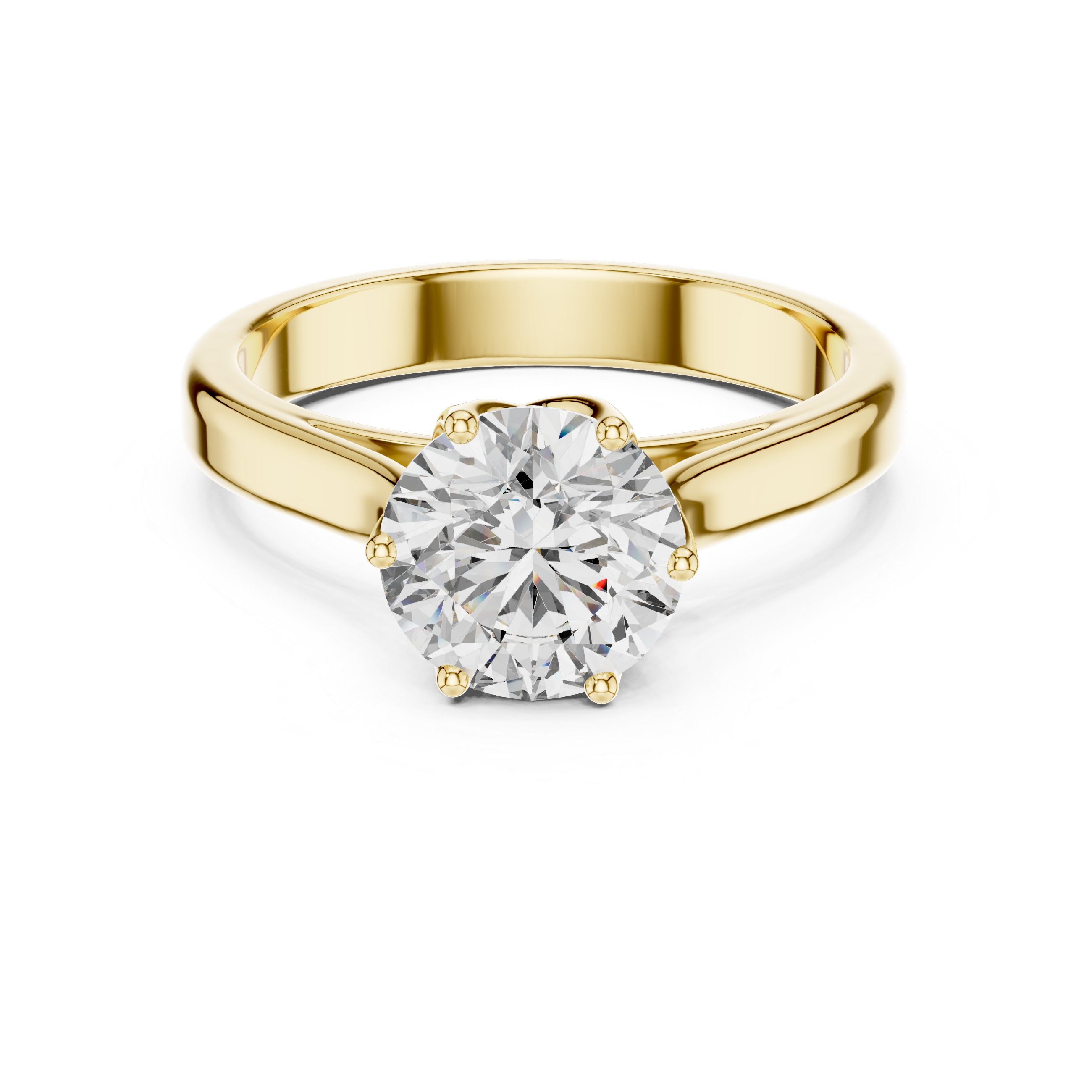 1ct Solitaire Simple Ring Band