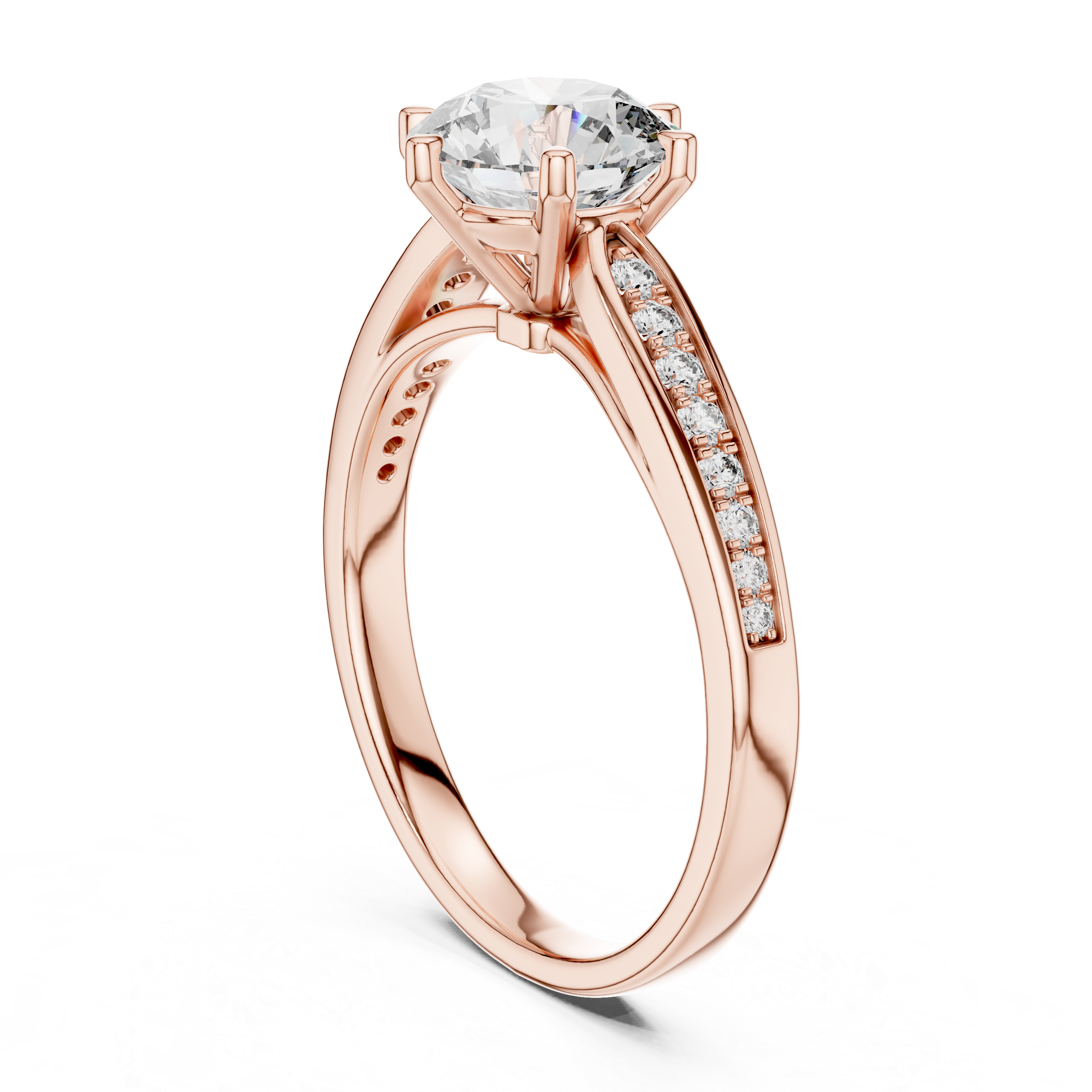 1ct Engagement Ring With Side Stone