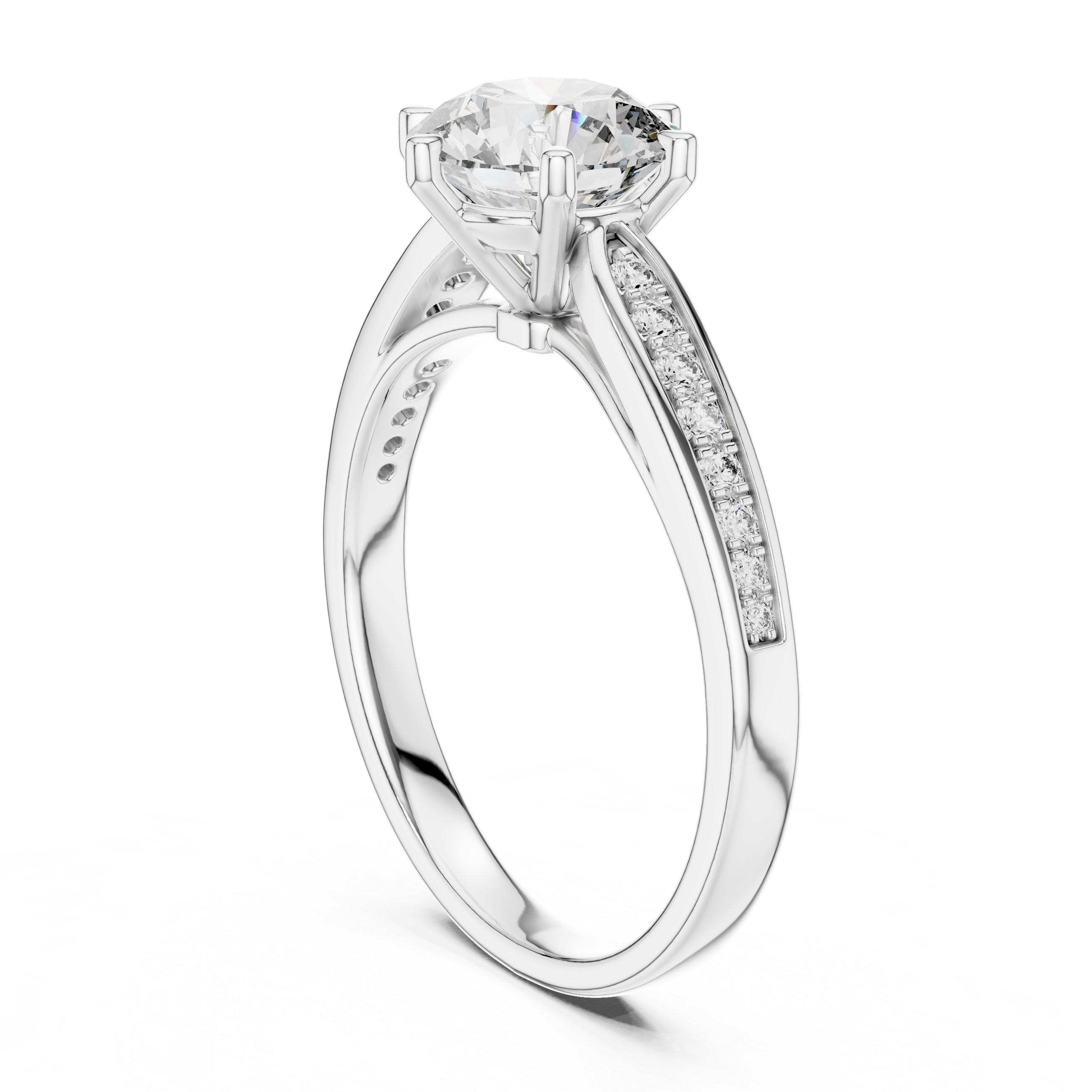 1ct Engagement Ring With Side Stone