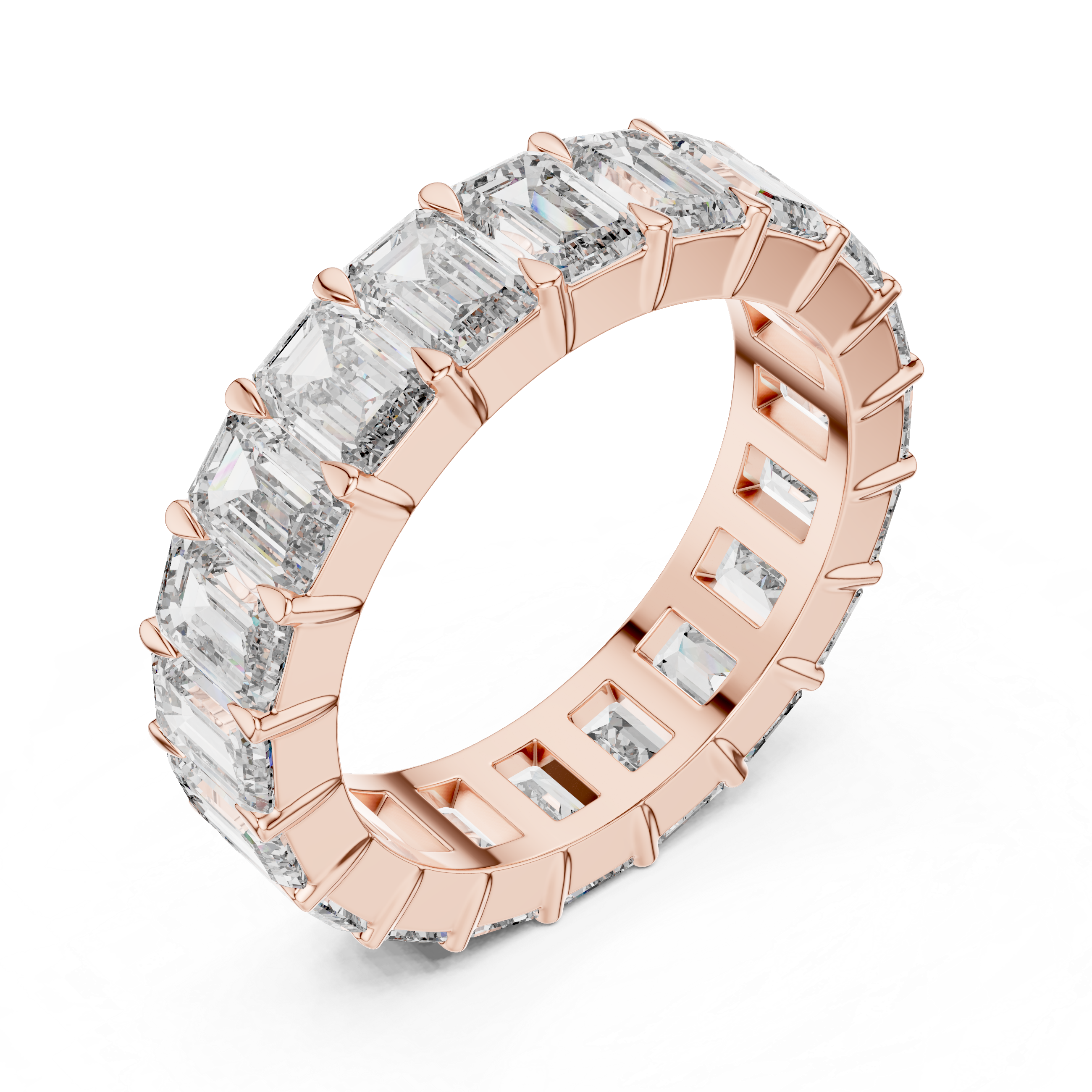 EMRALD SHAPE ETERNITY BAND