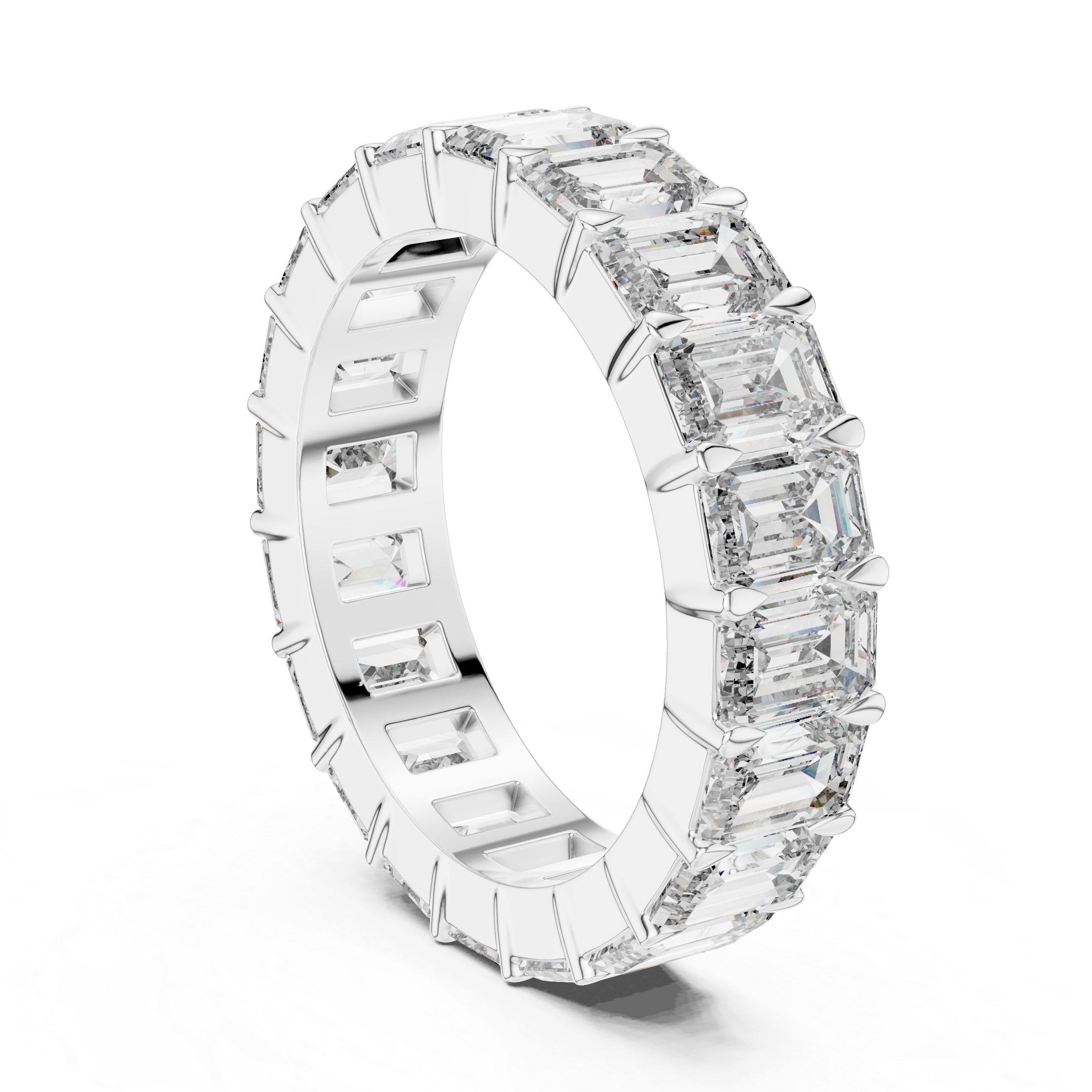EMRALD SHAPE ETERNITY BAND